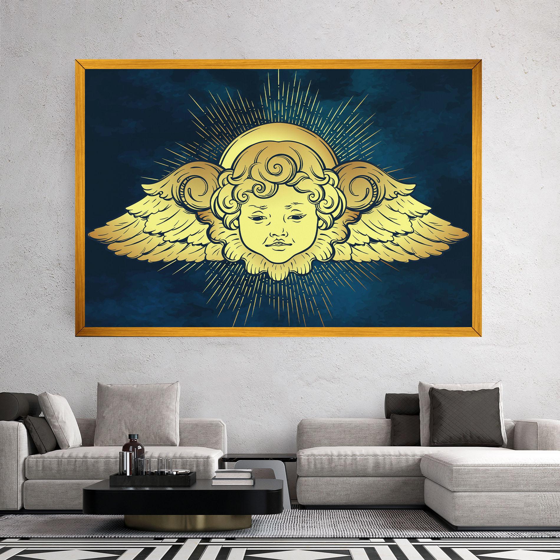 Leinwandbild Angel Gold Head mockup 2