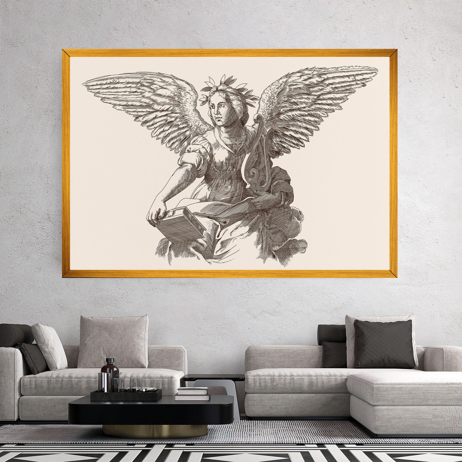 Leinwandbild Brown Line Angel mockup 2