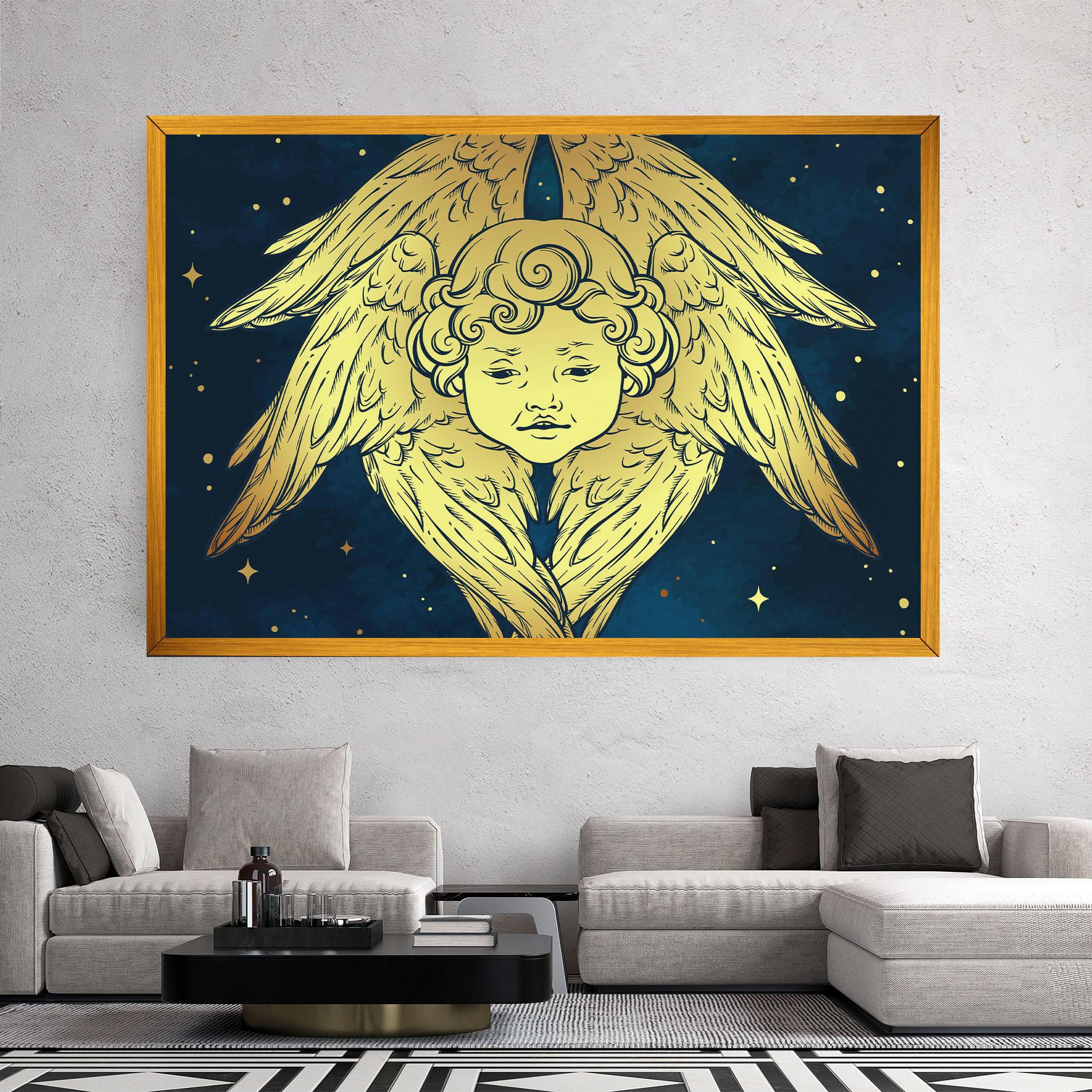 Leinwandbild Gold Wings Angel mockup 2