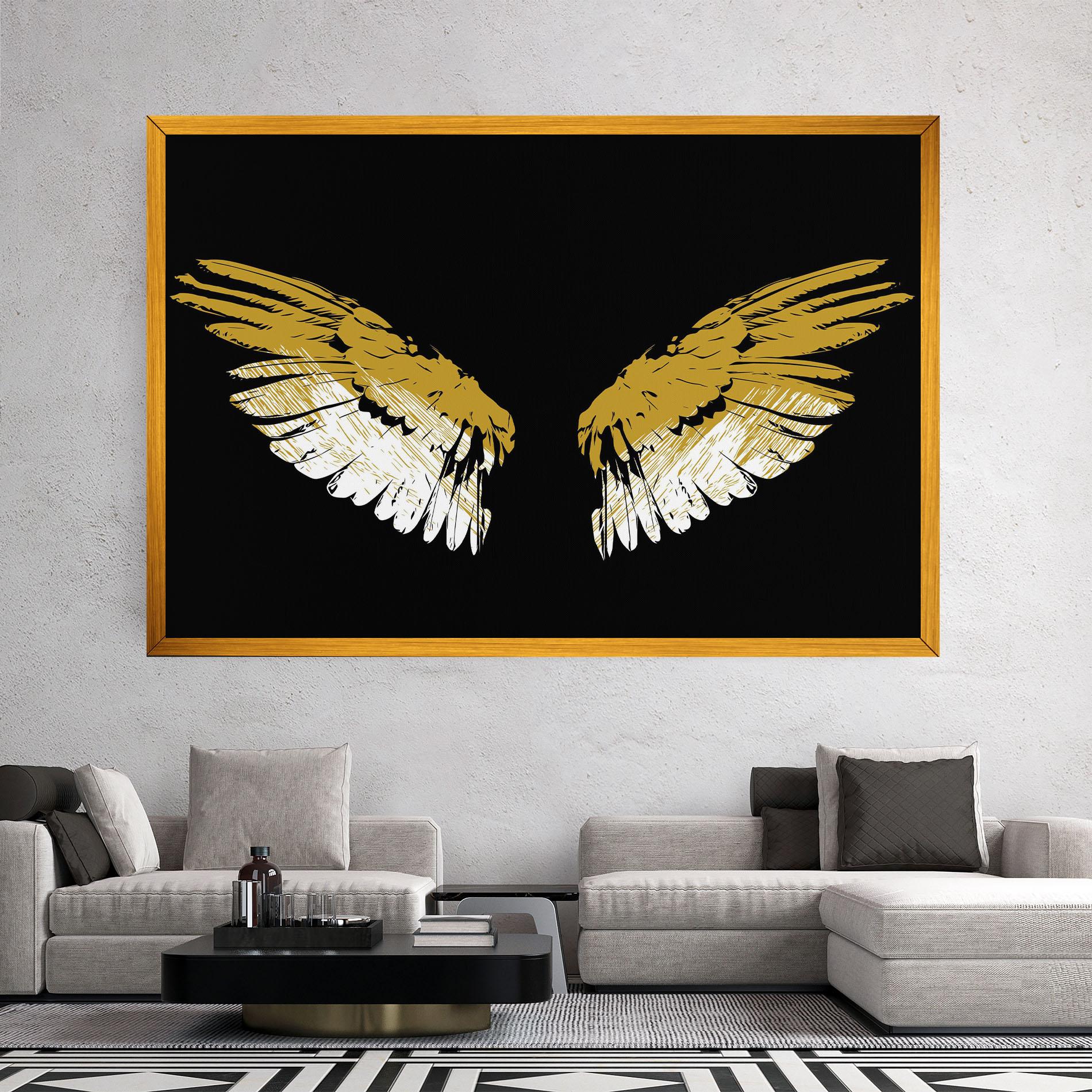Leinwandbild White Yellow Wings mockup 2