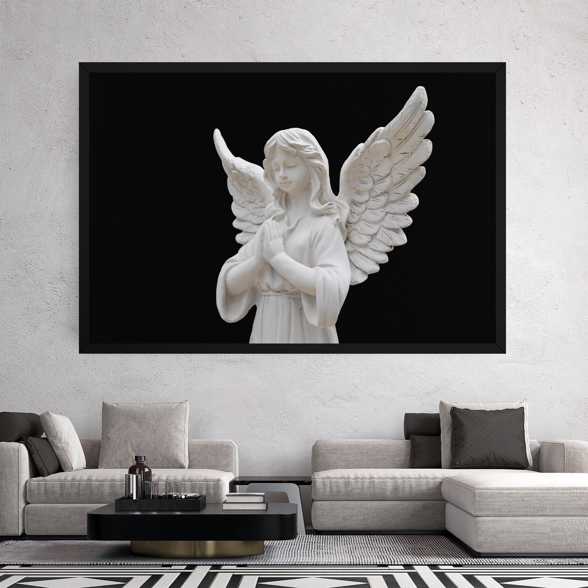 Leinwandbild Pretty Angel Statues mockup 2