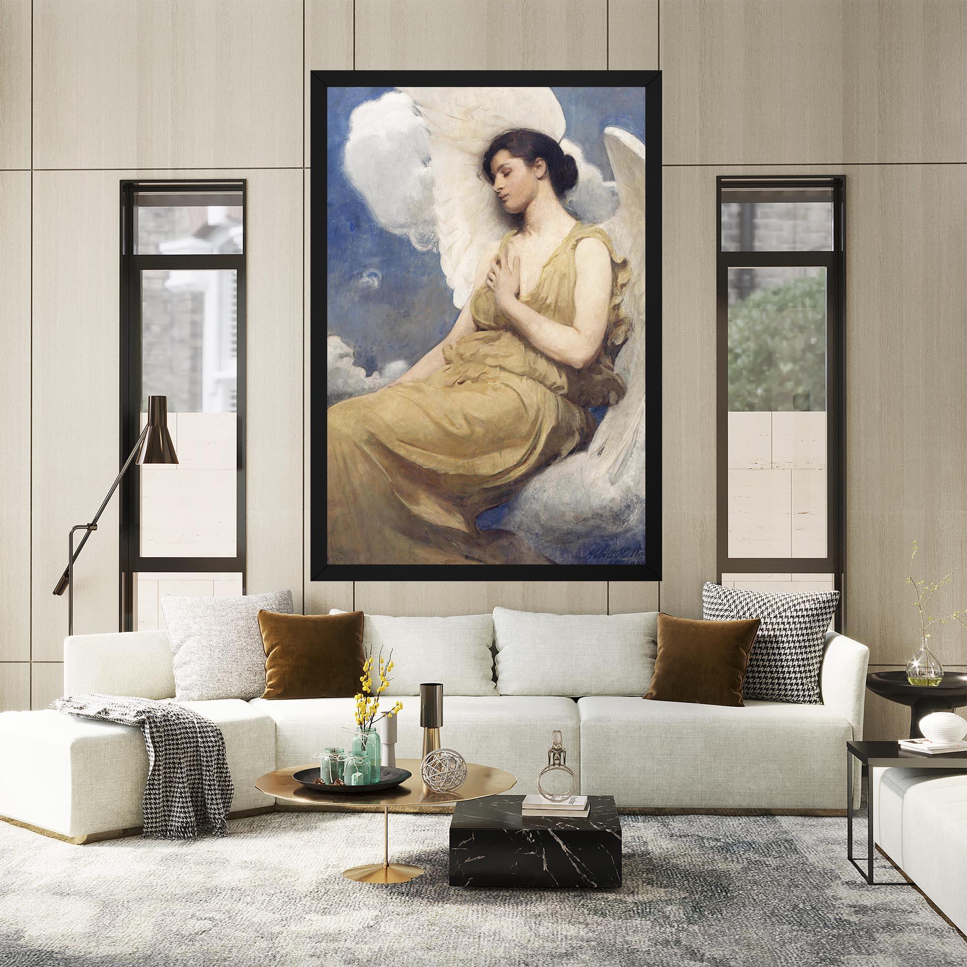 Leinwandbild Angel Woman Painting mockup 2