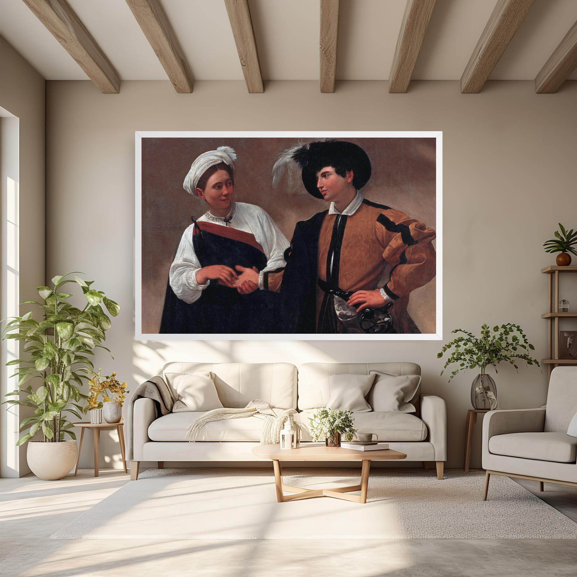 Leinwandbild Caravaggio Good Luck mockup 6