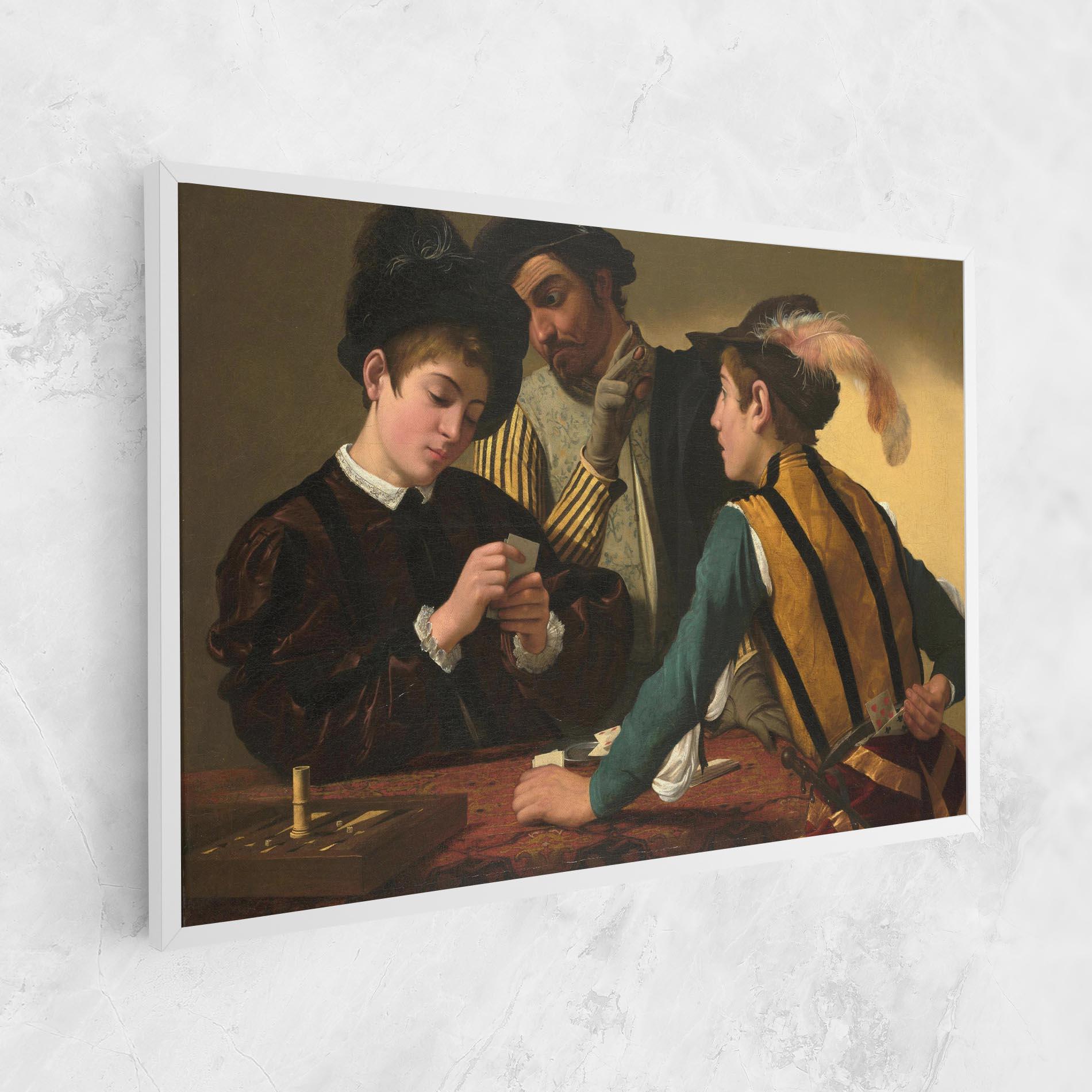 Leinwandbild Caravaggio The Cardsharps mockup 1