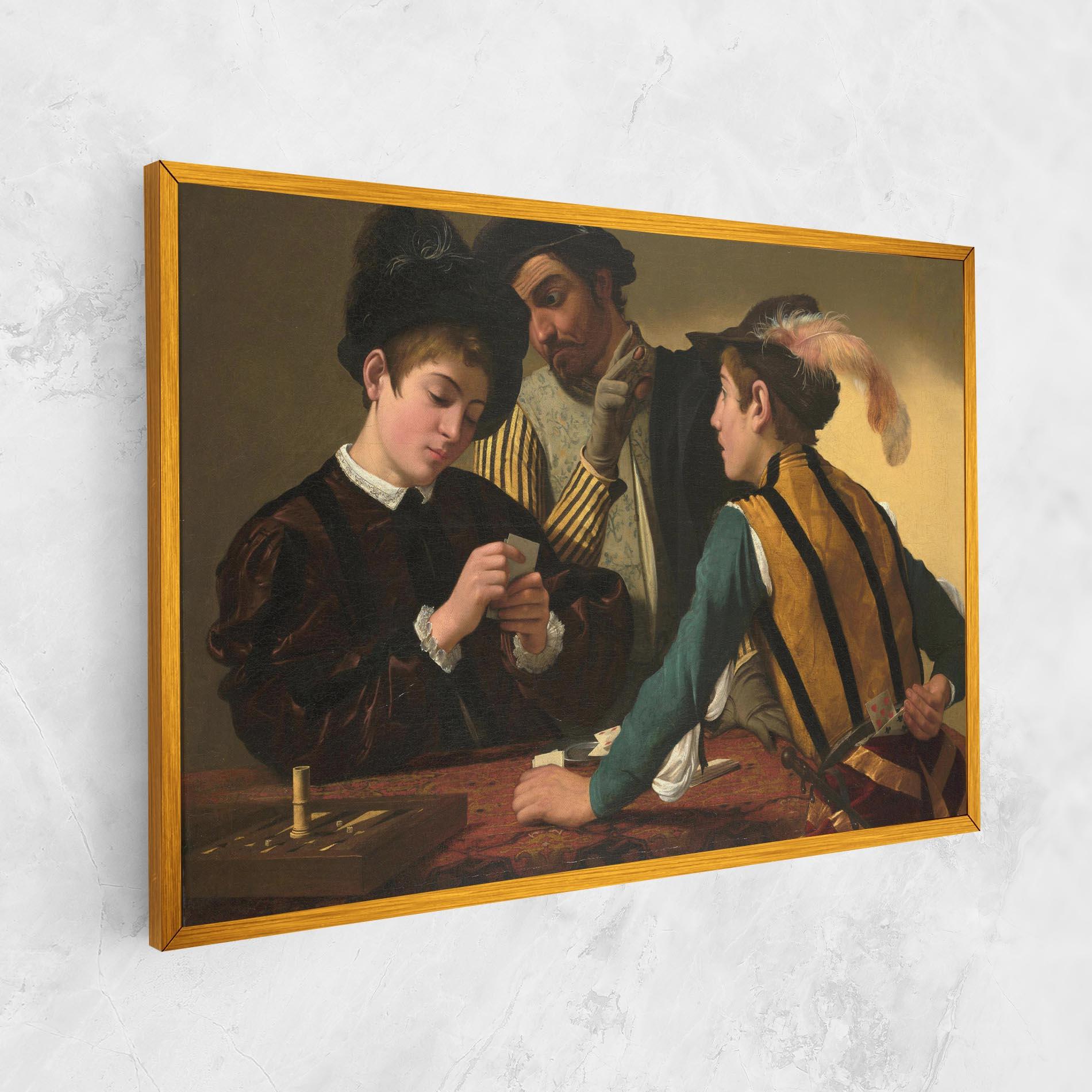 Leinwandbild Caravaggio The Cardsharps mockup 1