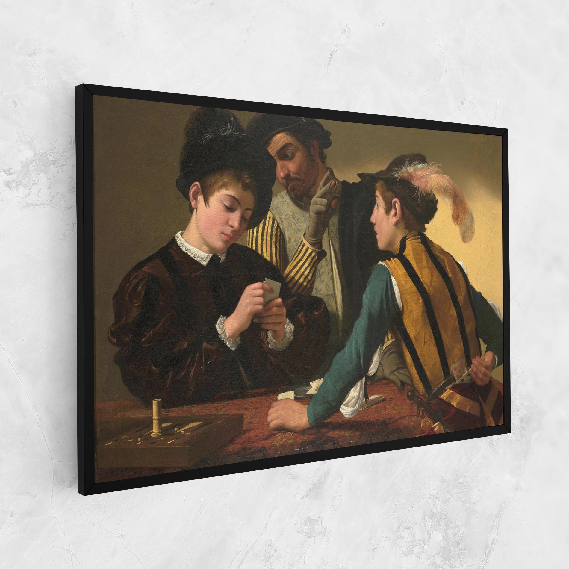 Leinwandbild Caravaggio The Cardsharps mockup 1