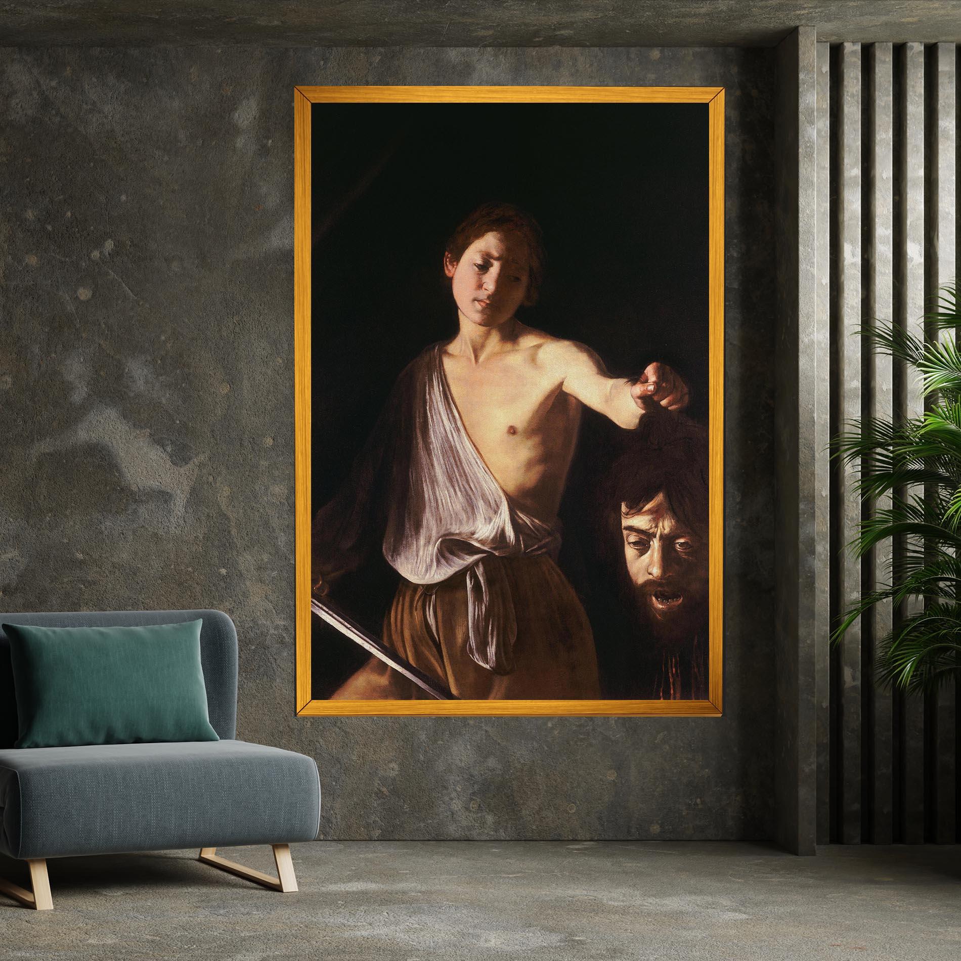 Leinwandbild David With The Head Of Goliath mockup 7