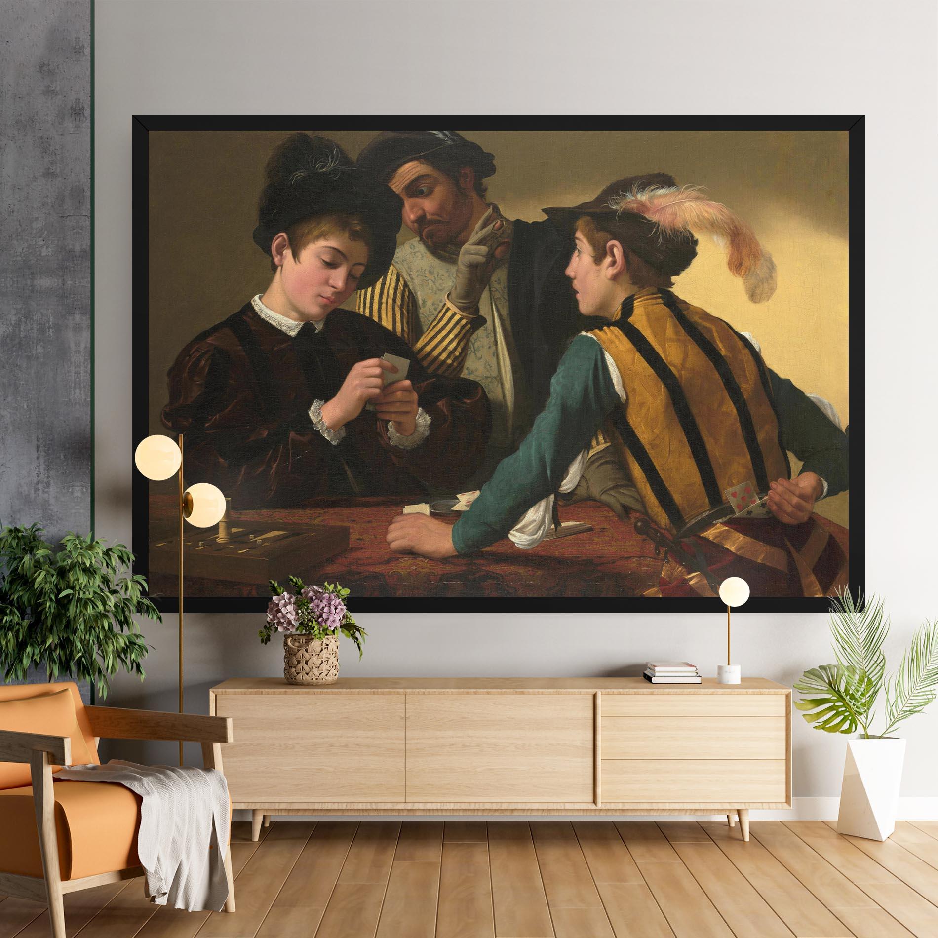 Leinwandbild Caravaggio The Cardsharps mockup 9