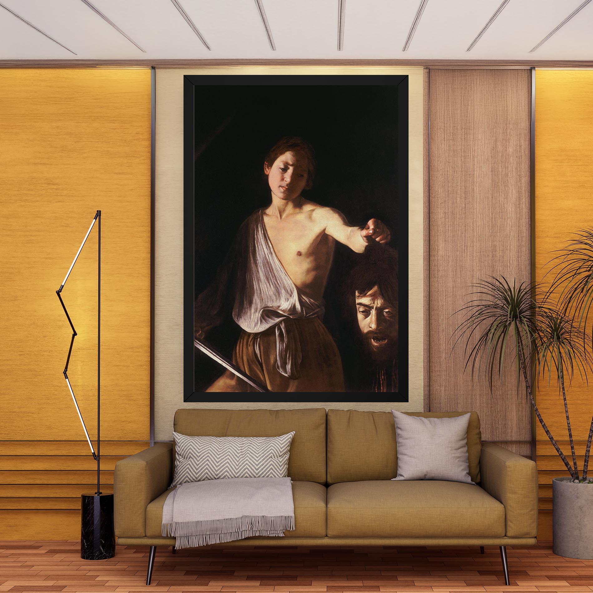 Leinwandbild David With The Head Of Goliath mockup 9
