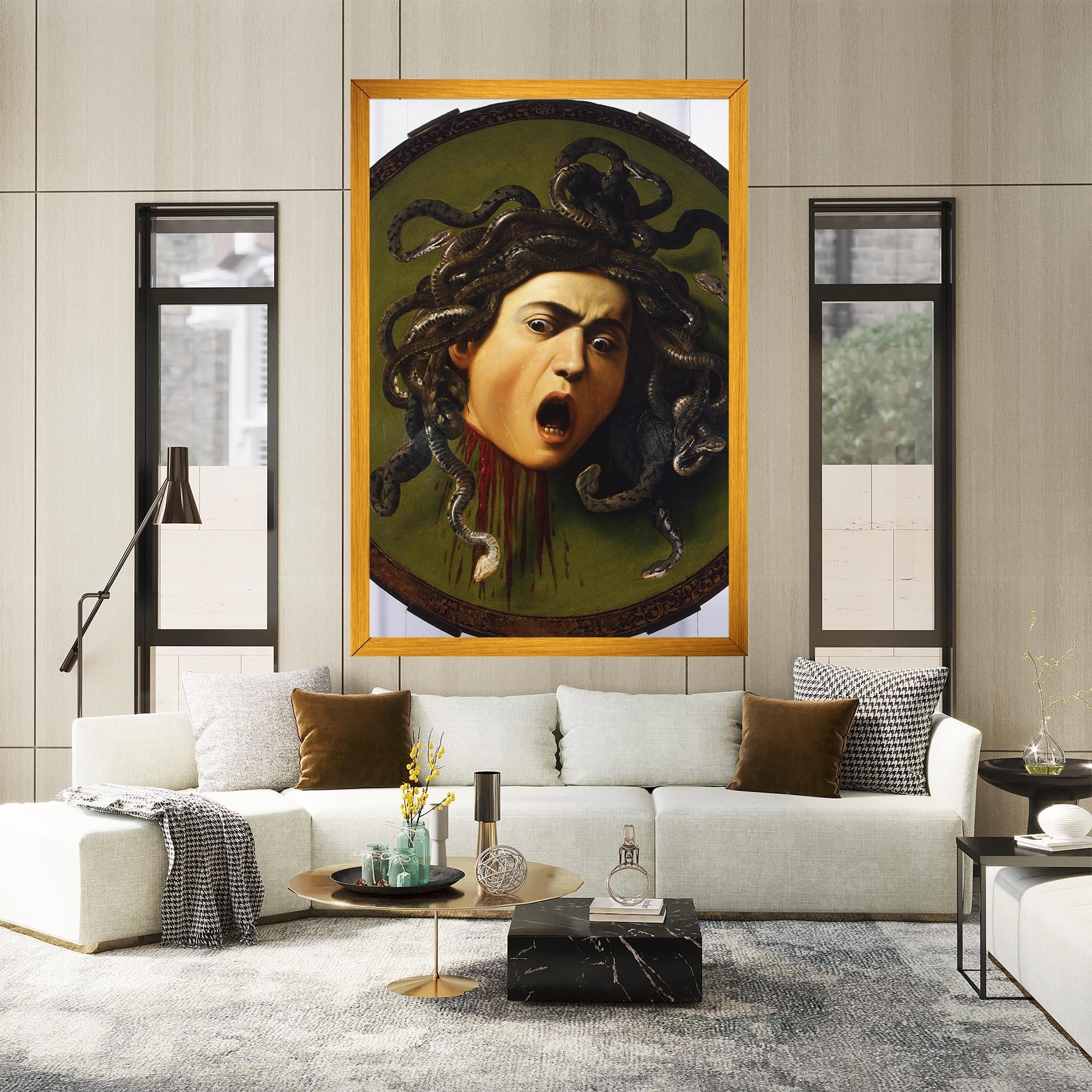 Leinwandbild Caravaggio Medusa mockup 2