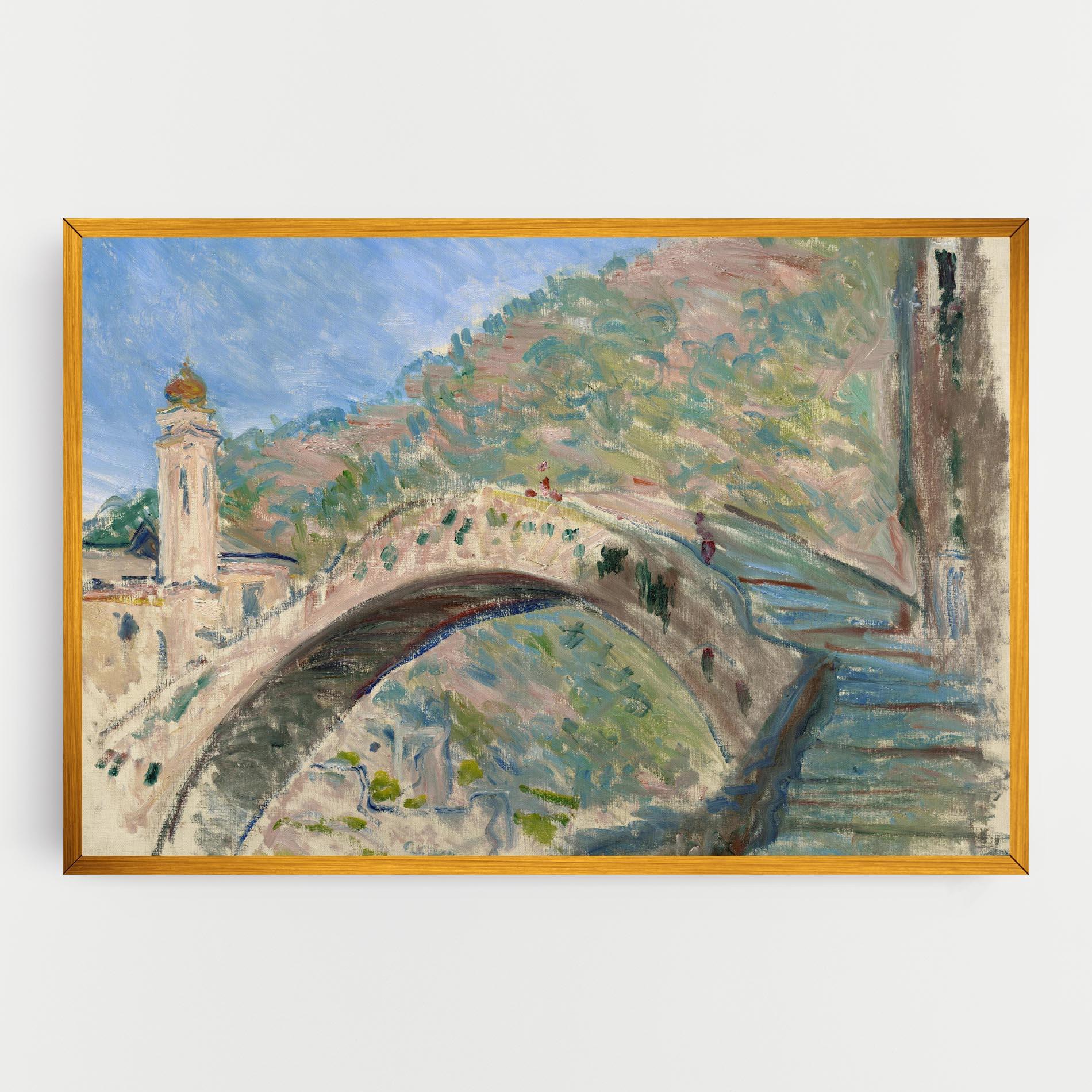 Leinwandbild Bridge At Dolceacqua mockup 0