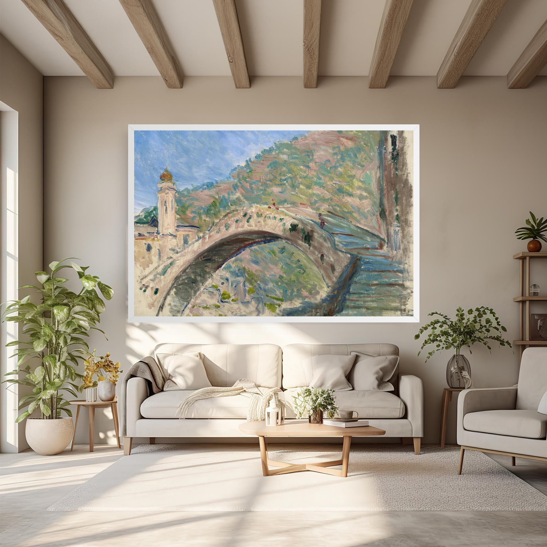 Leinwandbild Bridge At Dolceacqua mockup 6