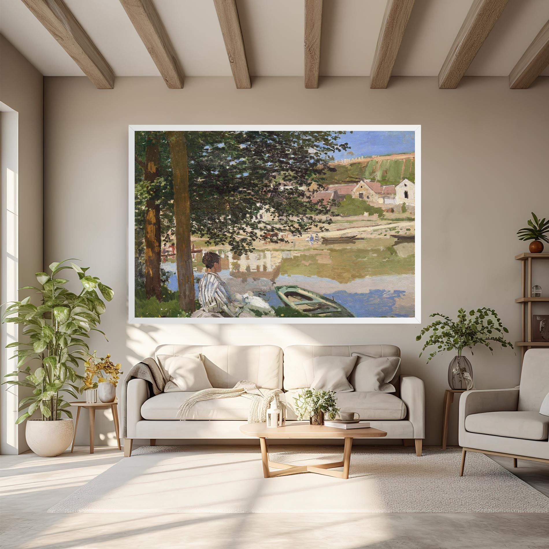 Leinwandbild On The Bank Of The Seine mockup 6