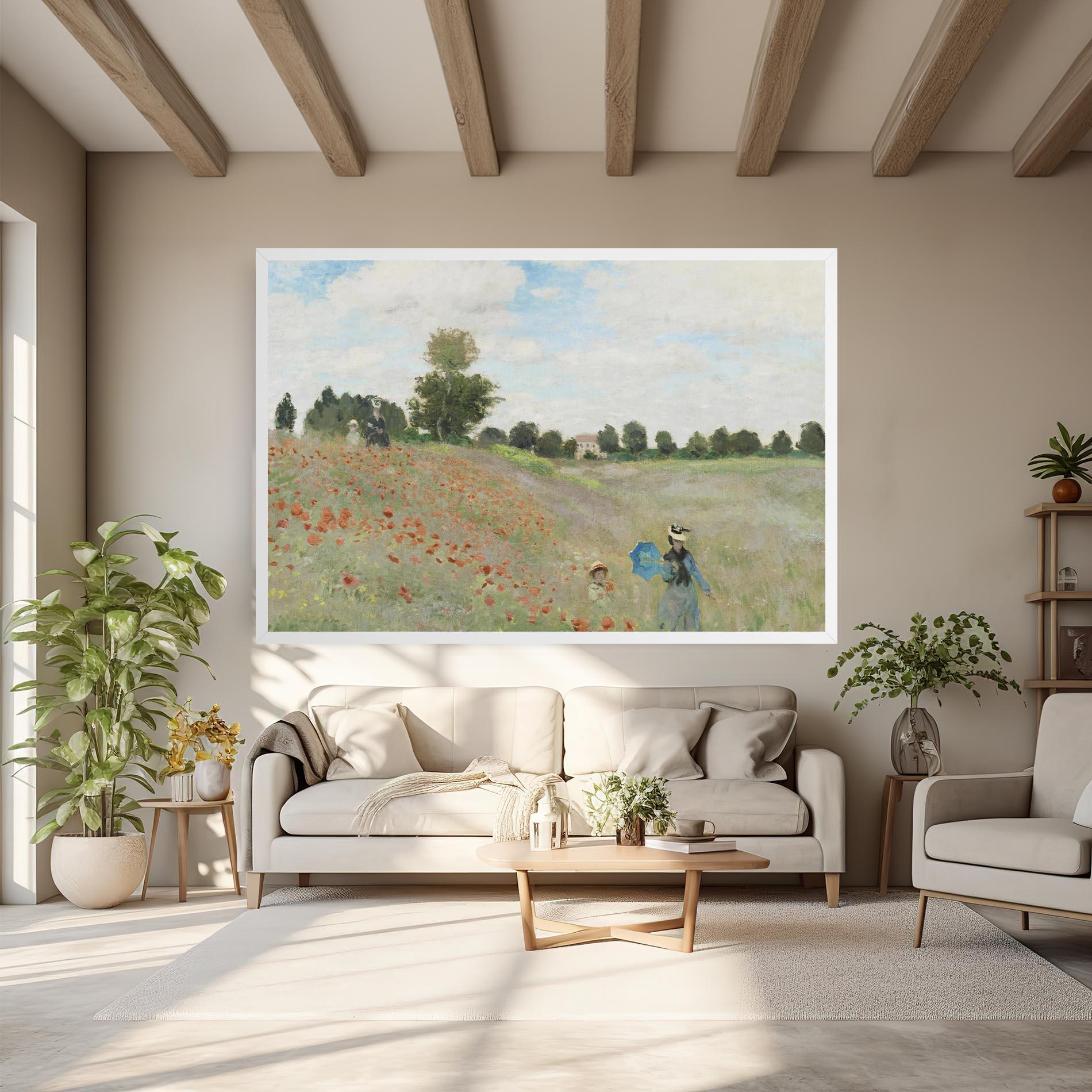 Leinwandbild Poppy Field Near Argenteuil mockup 6