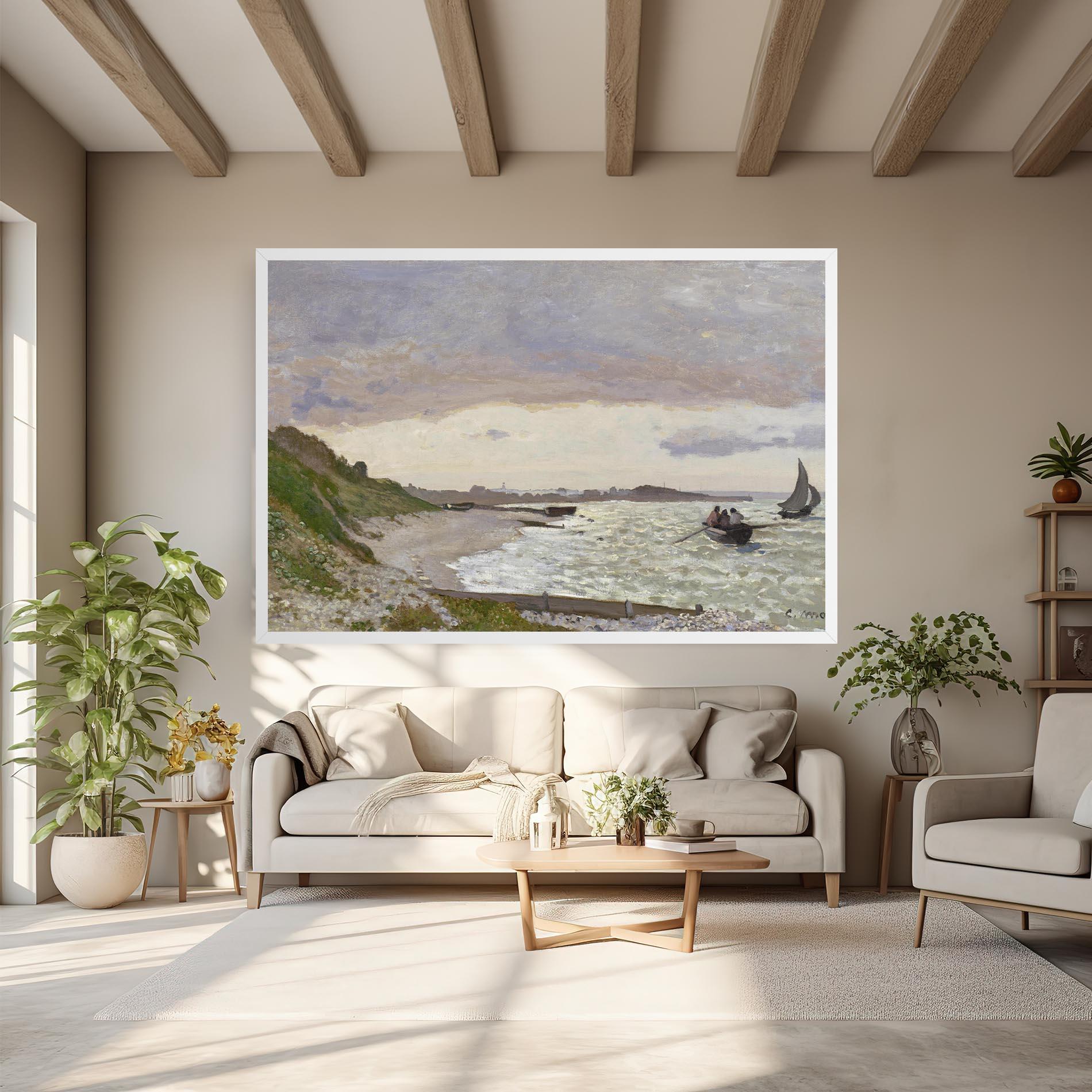 Leinwandbild Seashore At Sainte Adresse mockup 6