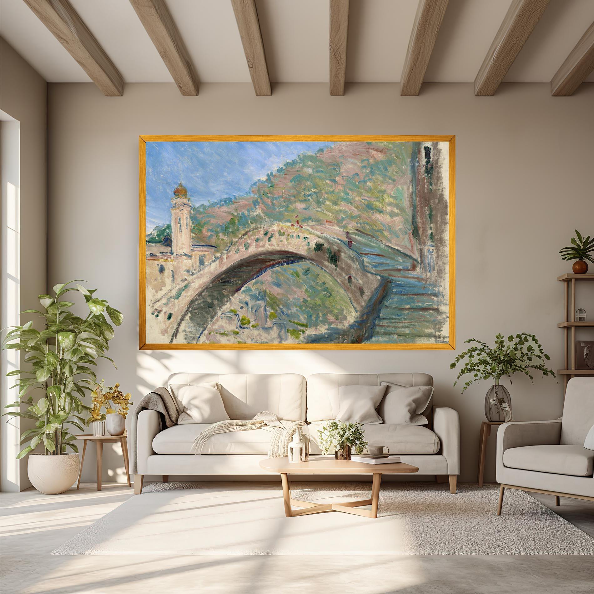Leinwandbild Bridge At Dolceacqua mockup 6