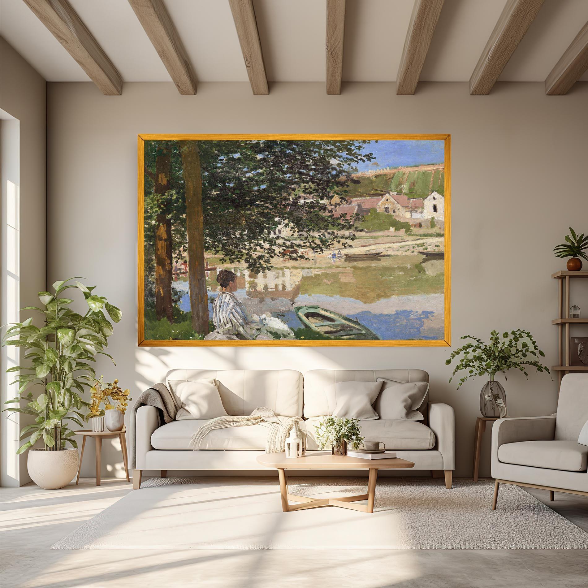 Leinwandbild On The Bank Of The Seine mockup 6