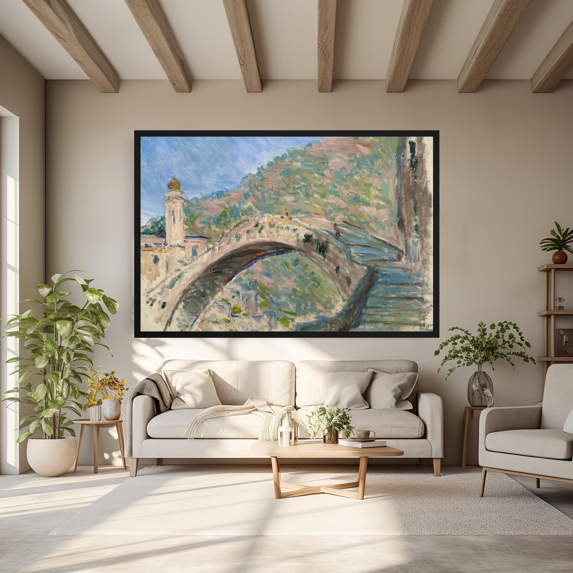 Leinwandbild Bridge At Dolceacqua mockup 6