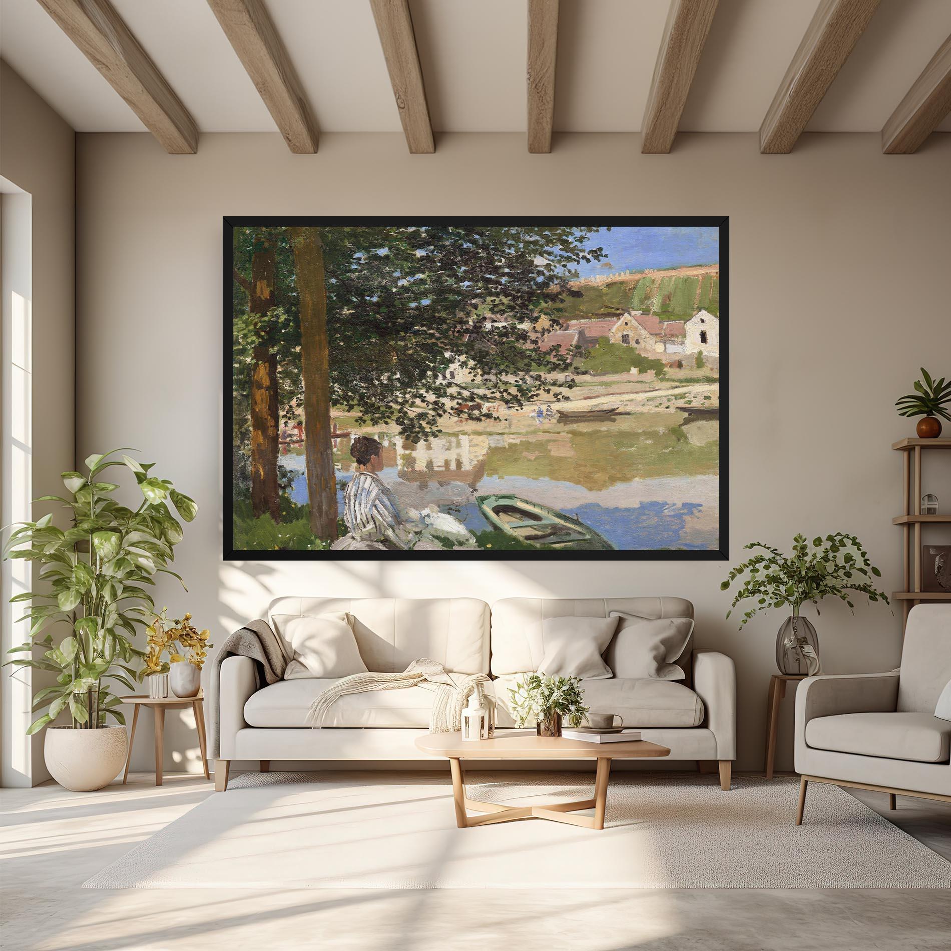 Leinwandbild On The Bank Of The Seine mockup 6