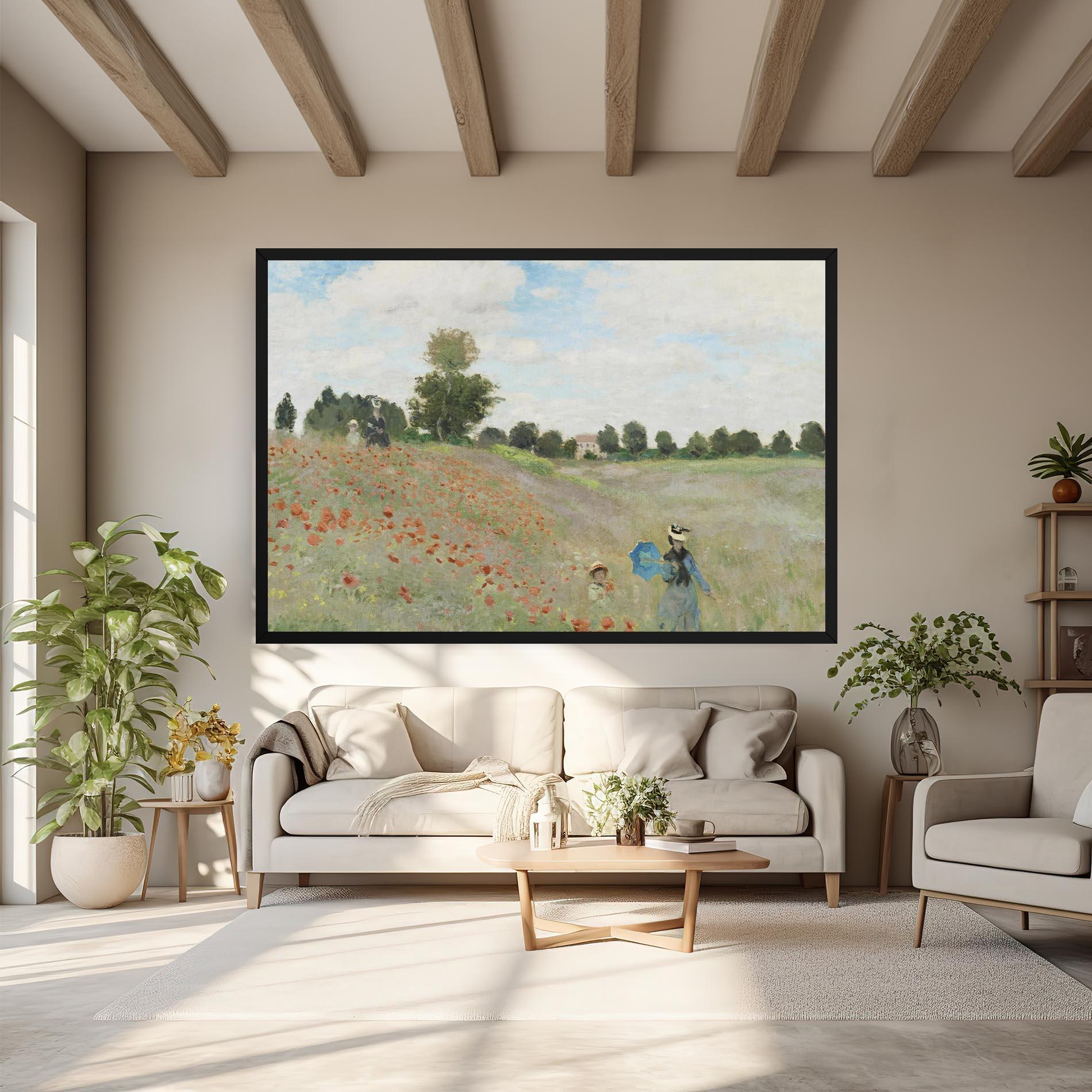 Leinwandbild Poppy Field Near Argenteuil mockup 6