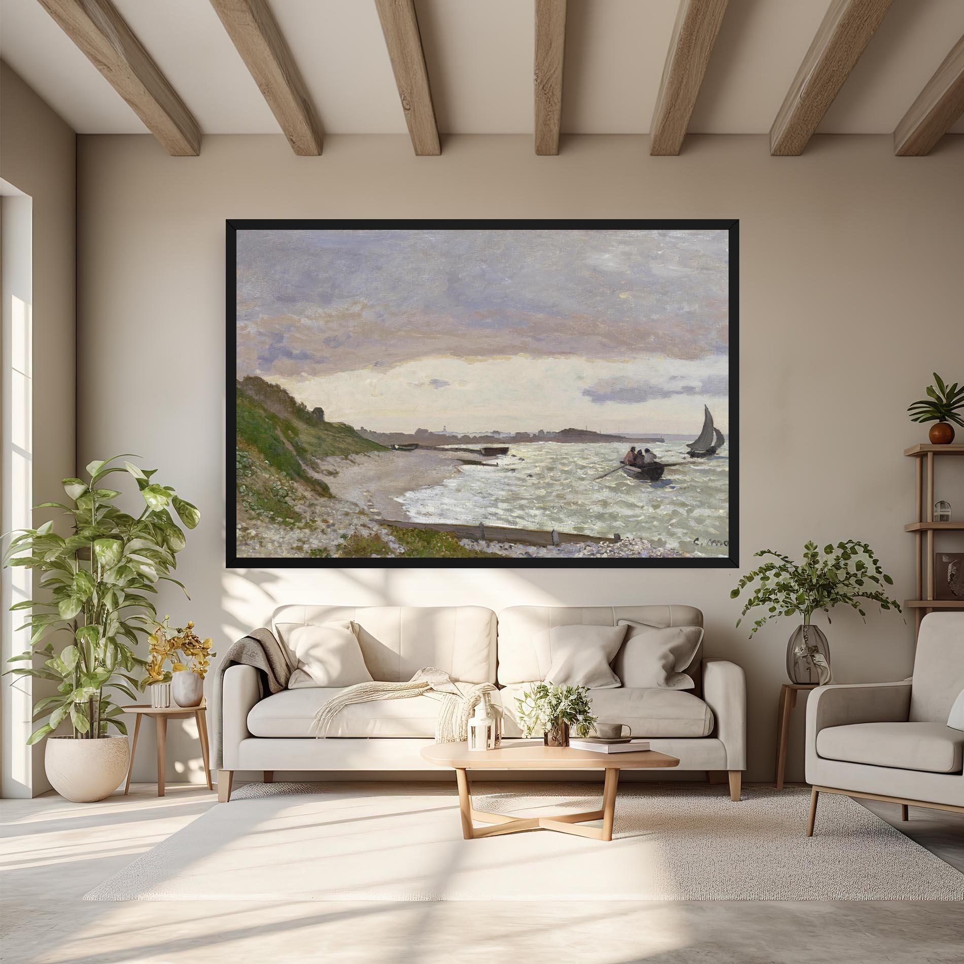 Leinwandbild Seashore At Sainte Adresse mockup 6
