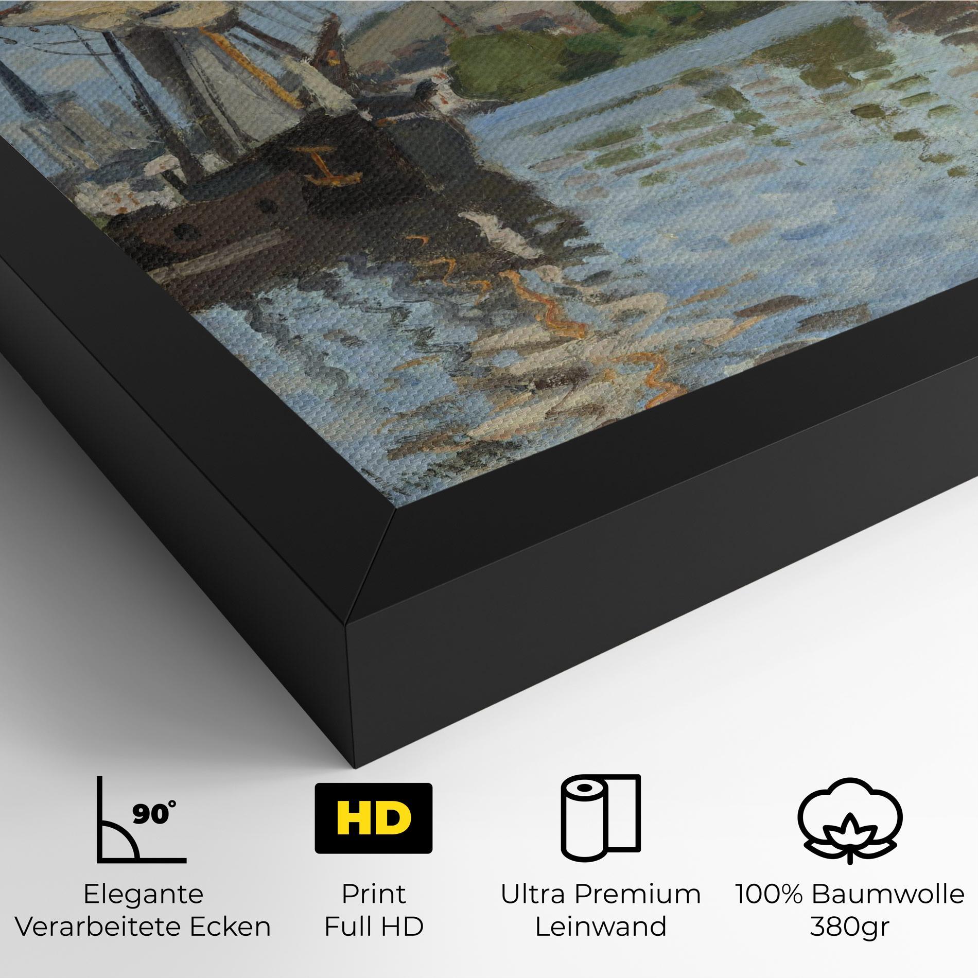 Leinwandbild Ships At Rouen mockup 4