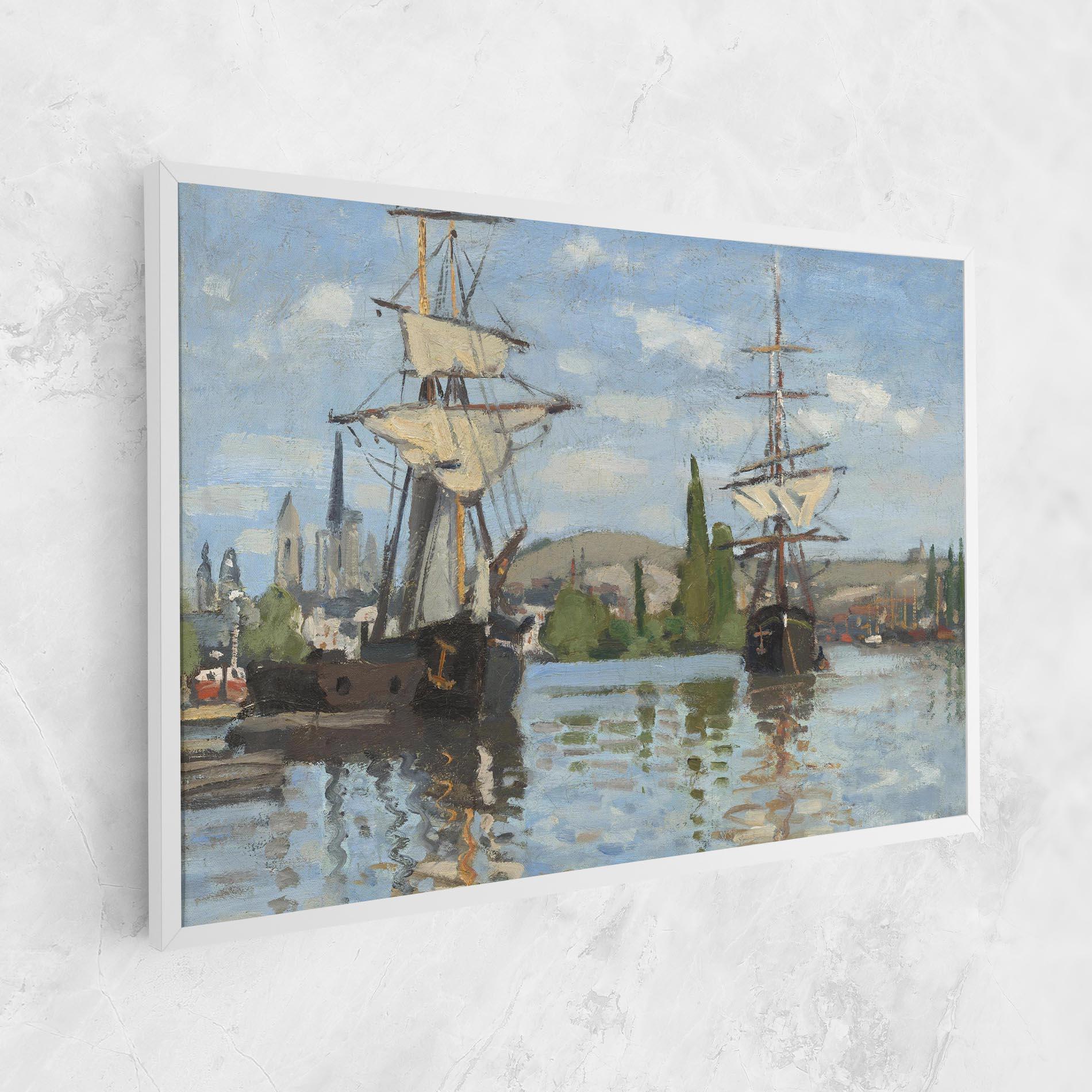 Leinwandbild Ships At Rouen mockup 1