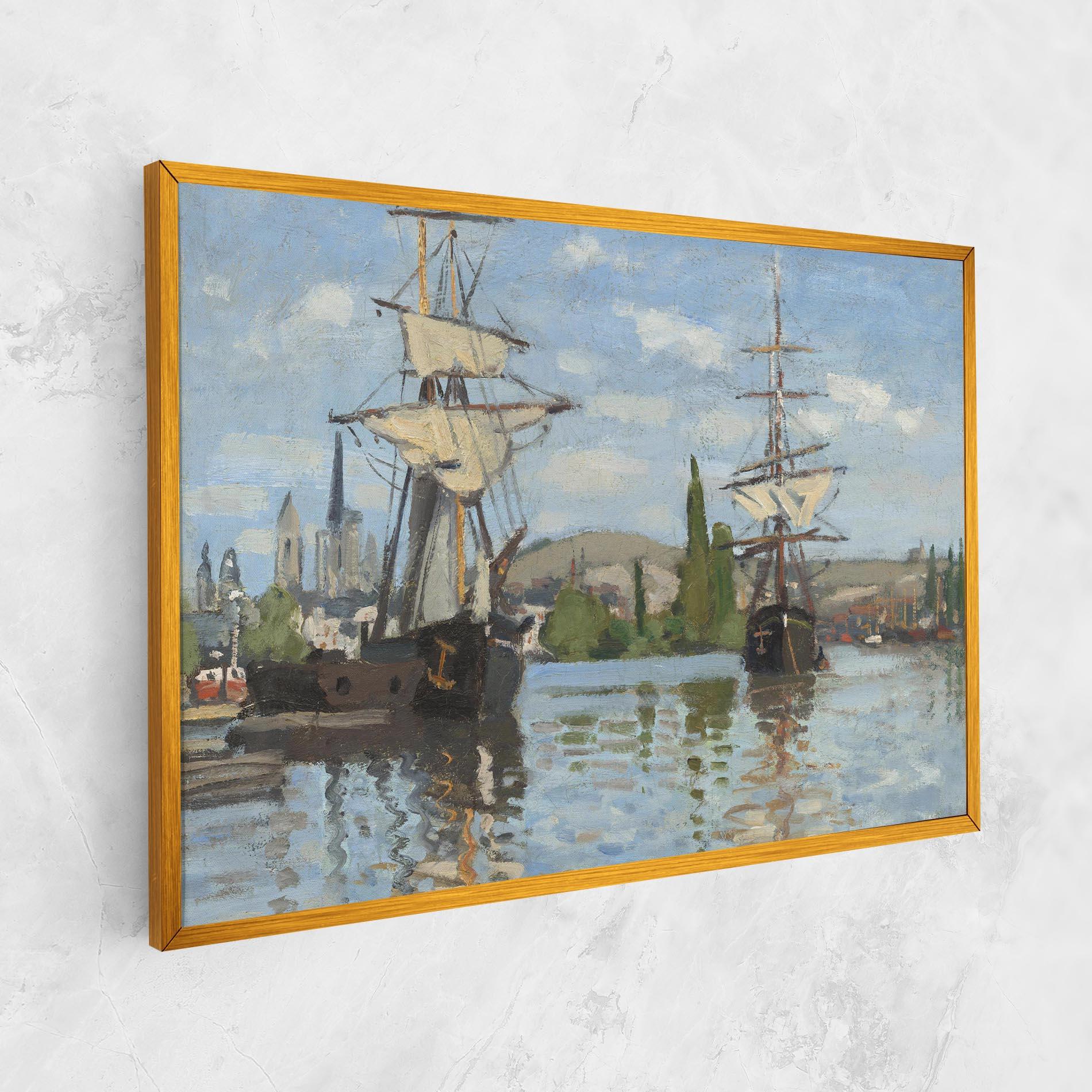 Leinwandbild Ships At Rouen mockup 1