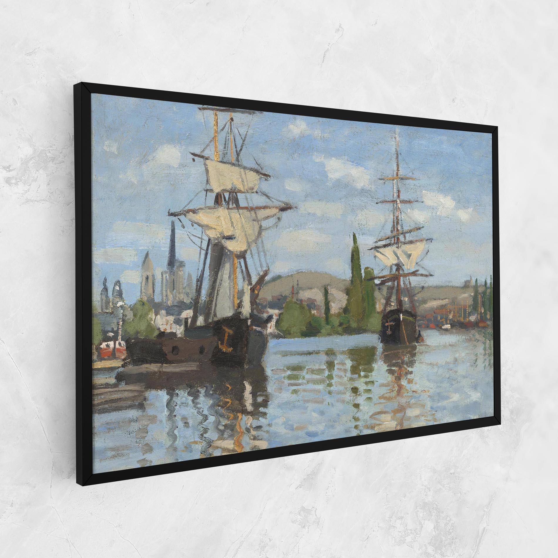 Leinwandbild Ships At Rouen mockup 1