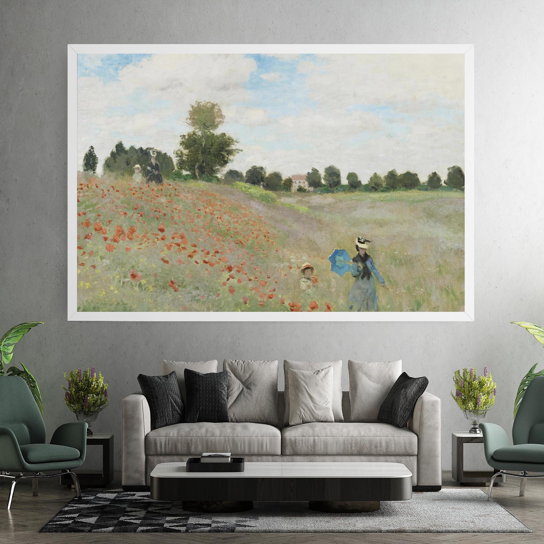 Leinwandbild Poppy Field Near Argenteuil mockup 7