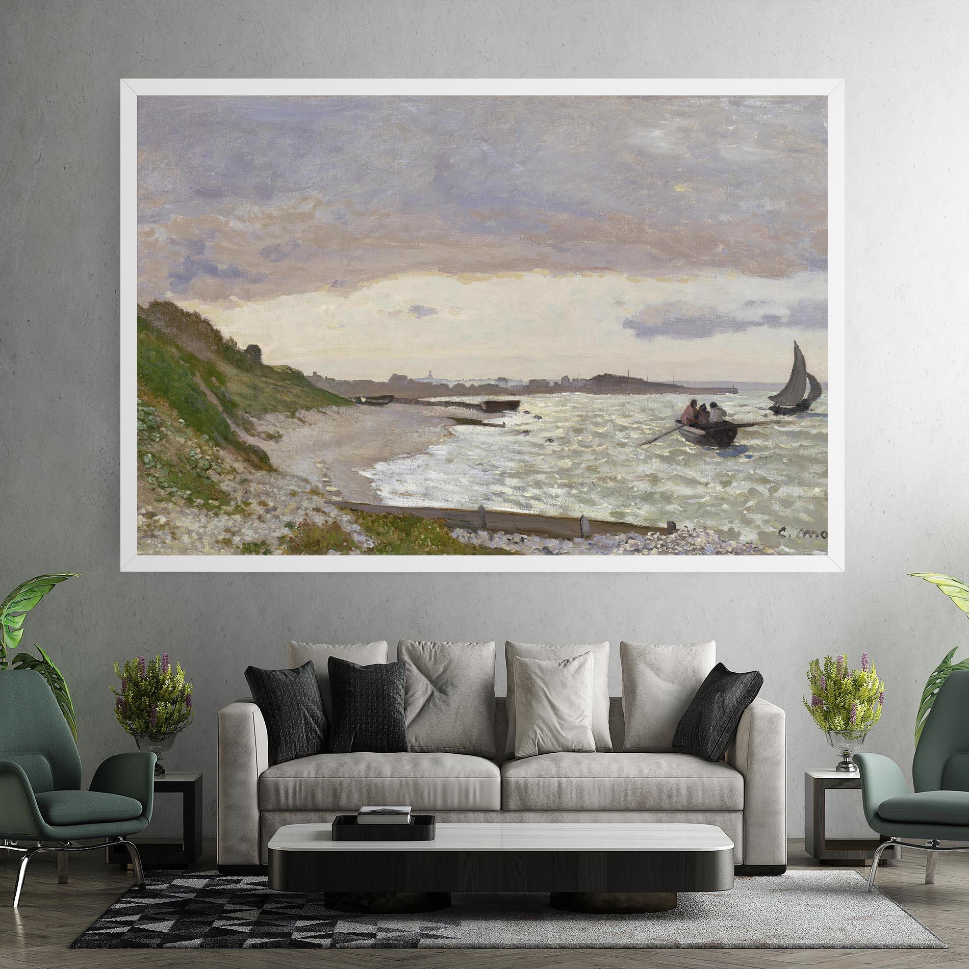Leinwandbild Seashore At Sainte Adresse mockup 7