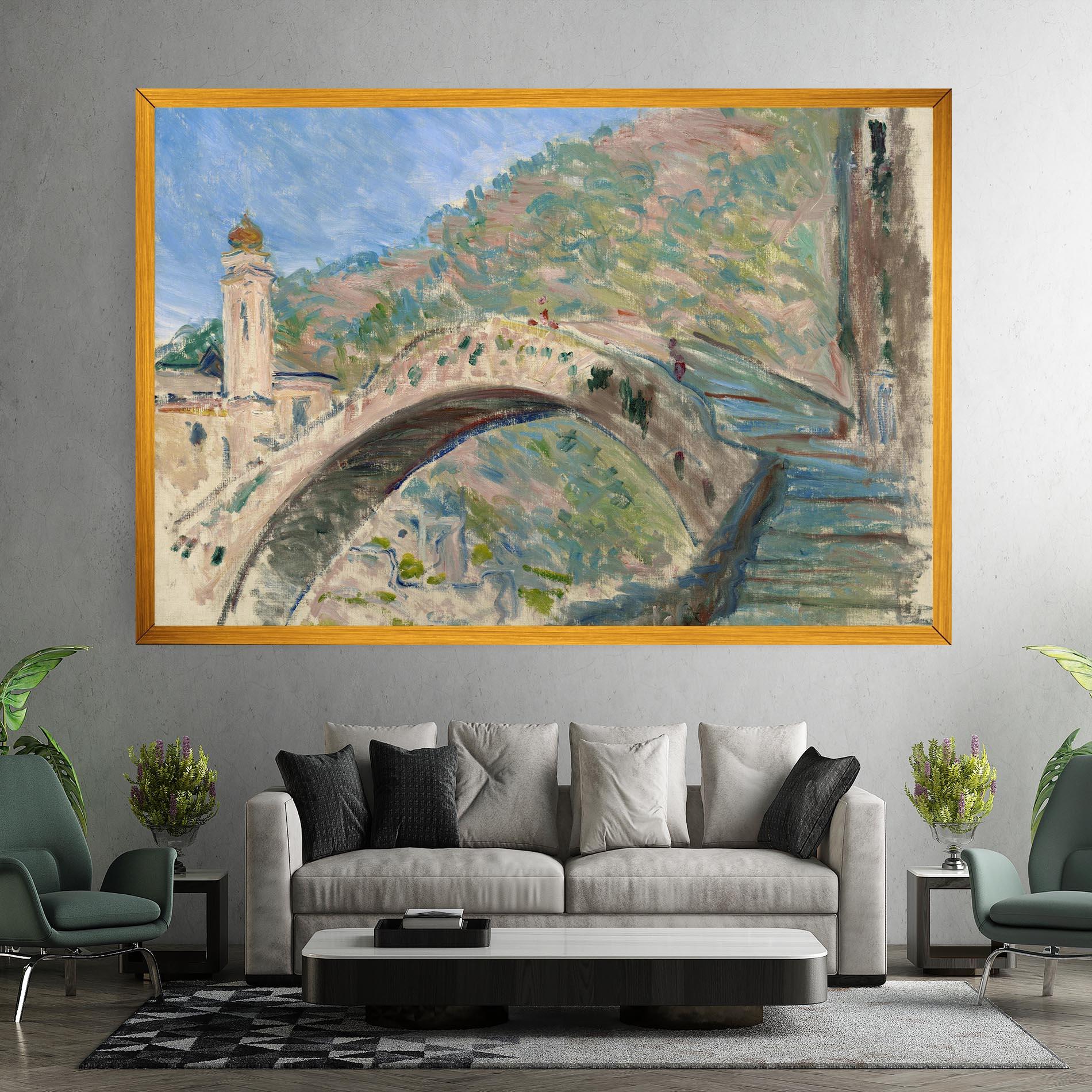 Leinwandbild Bridge At Dolceacqua mockup 7