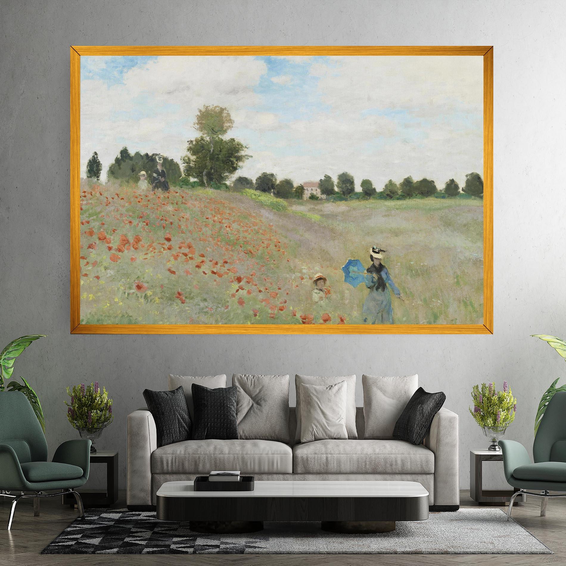 Leinwandbild Poppy Field Near Argenteuil mockup 7