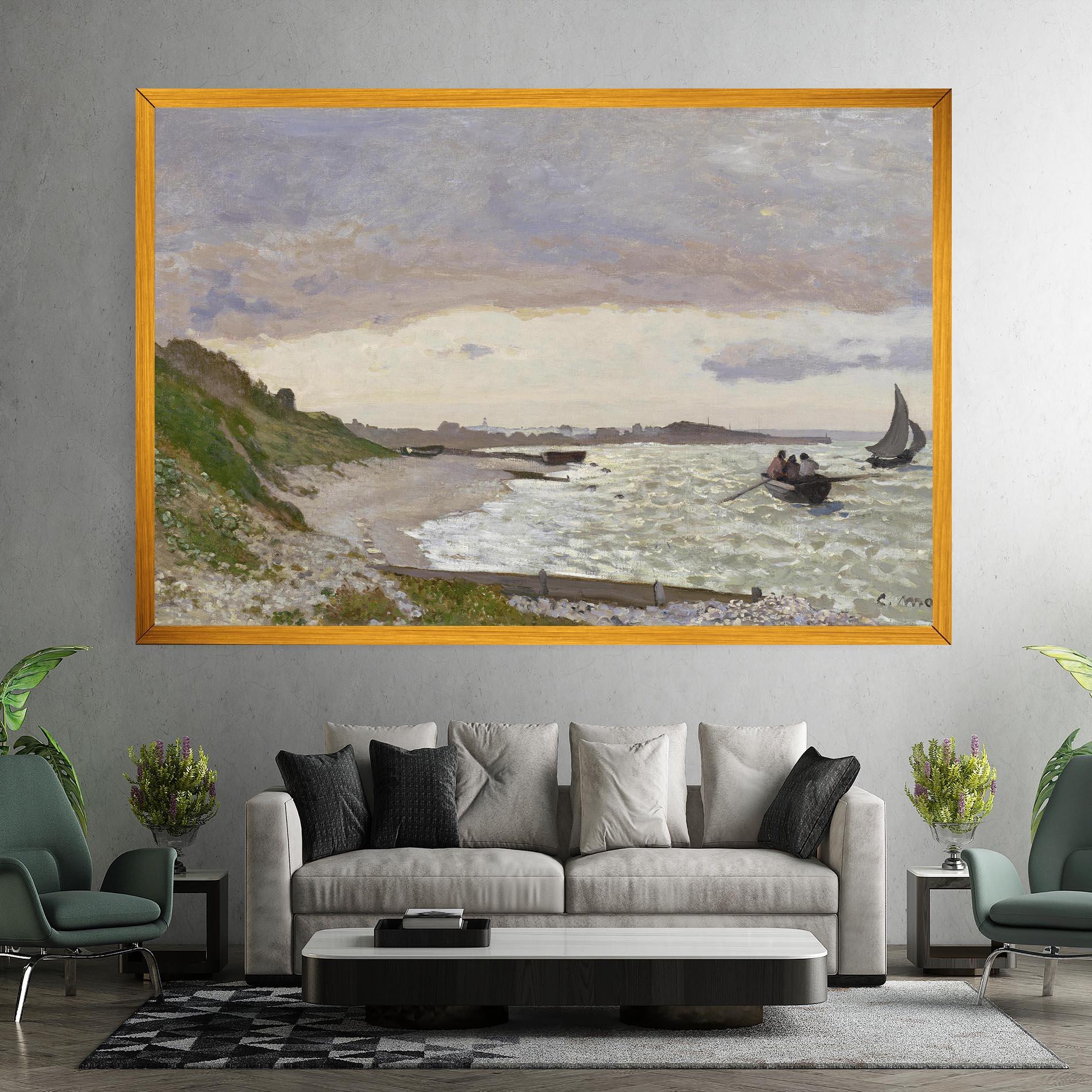 Leinwandbild Seashore At Sainte Adresse mockup 7