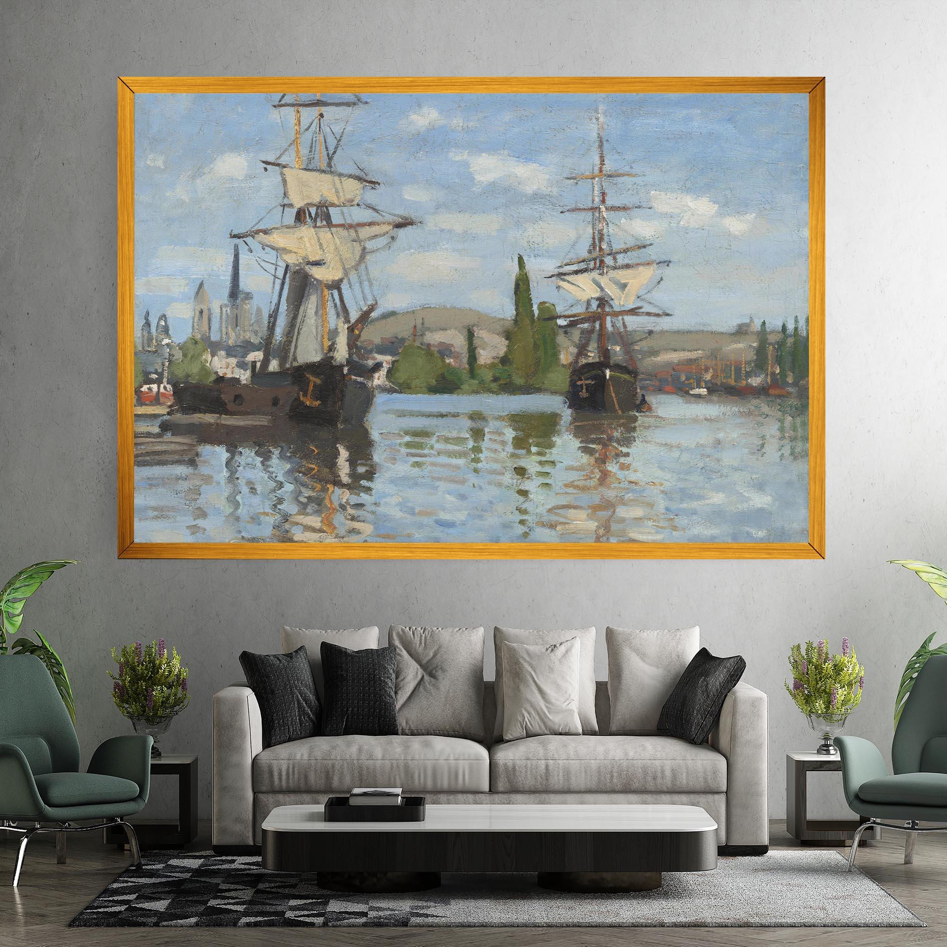 Leinwandbild Ships At Rouen mockup 7