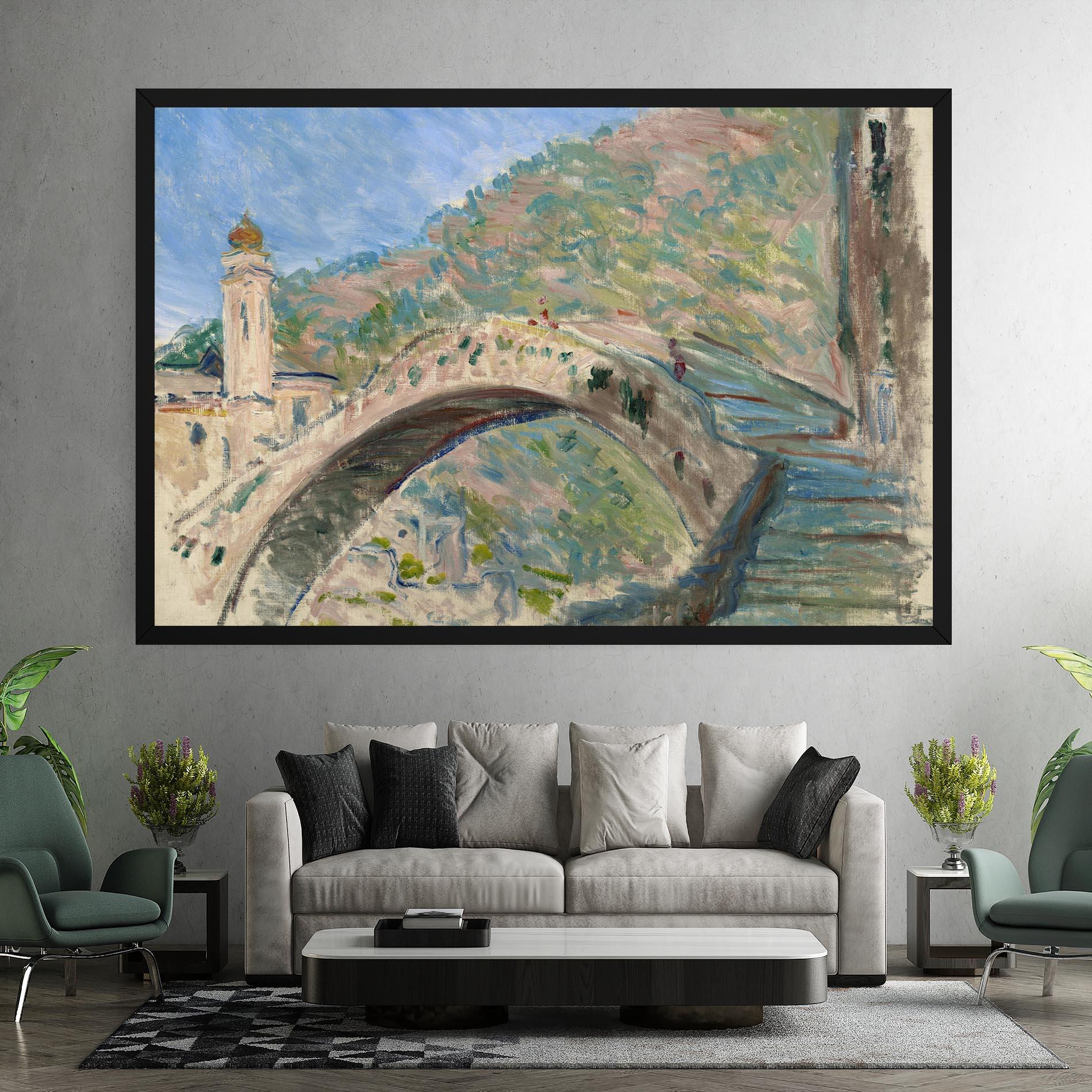 Leinwandbild Bridge At Dolceacqua mockup 7