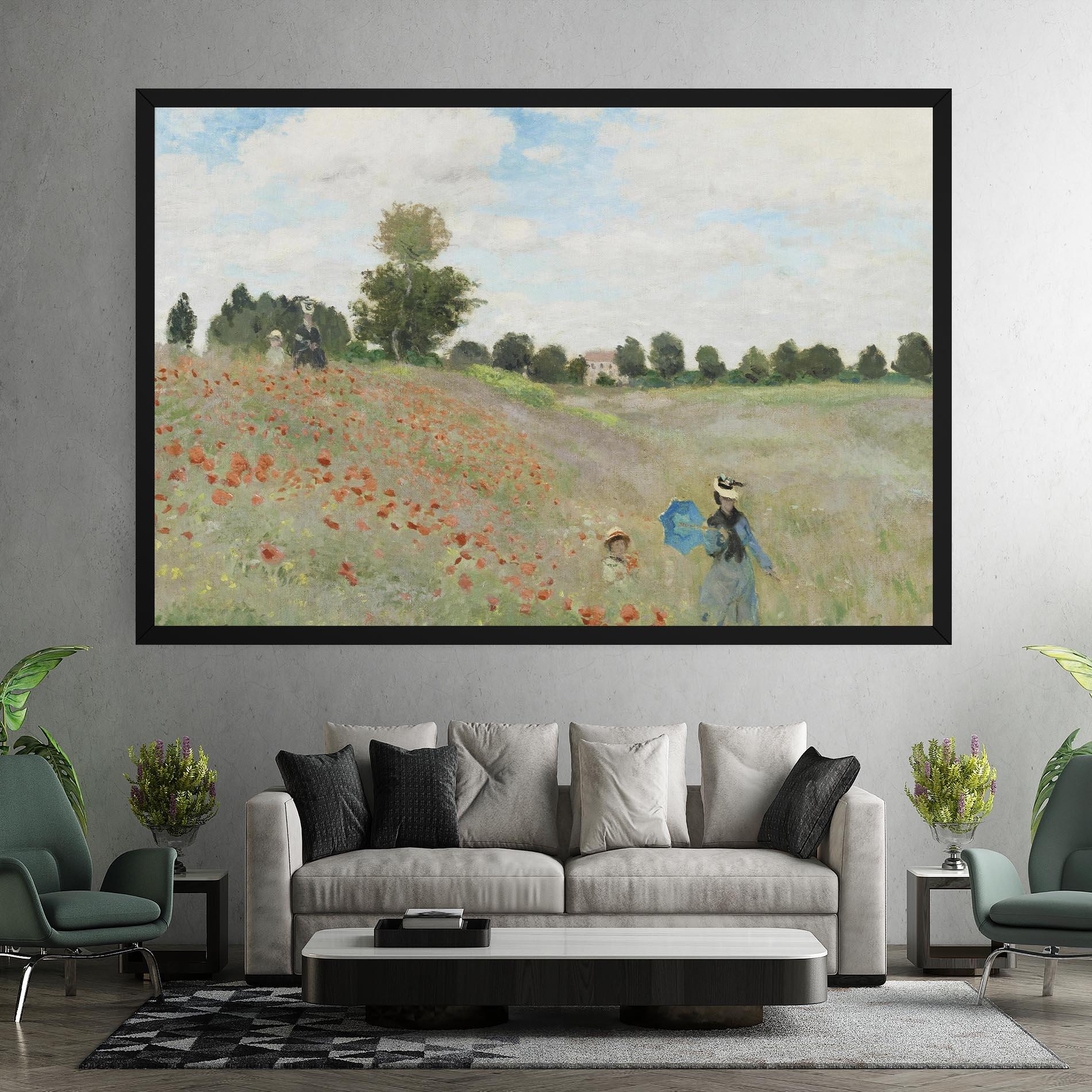 Leinwandbild Poppy Field Near Argenteuil mockup 7