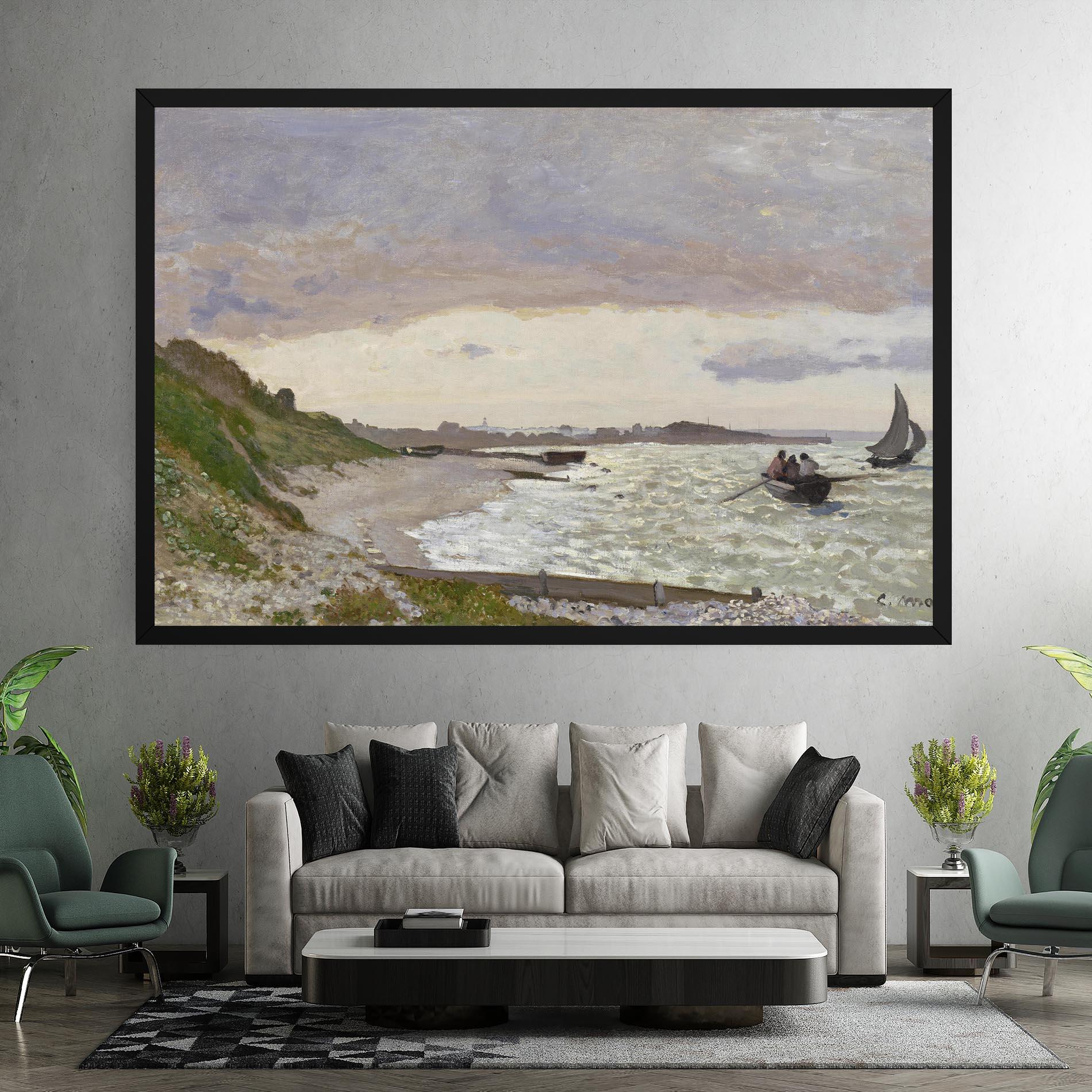 Leinwandbild Seashore At Sainte Adresse mockup 7