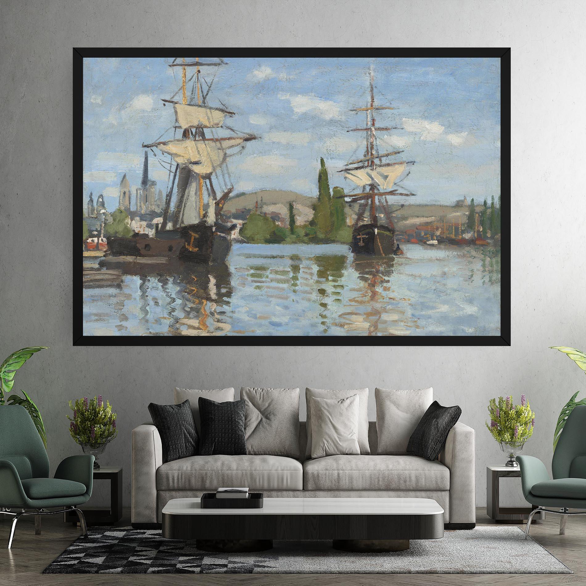 Leinwandbild Ships At Rouen mockup 7