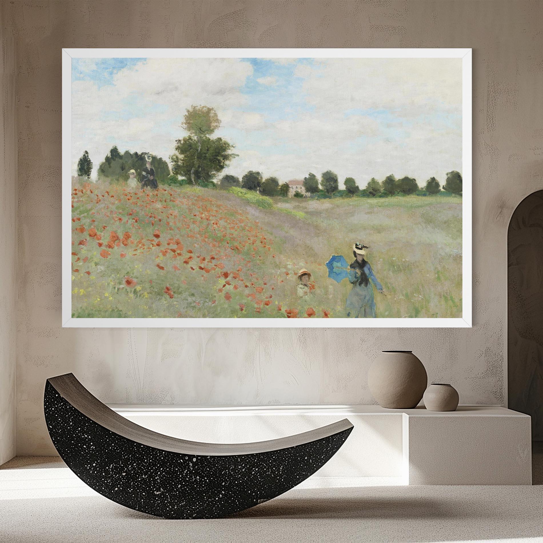 Leinwandbild Poppy Field Near Argenteuil mockup 8