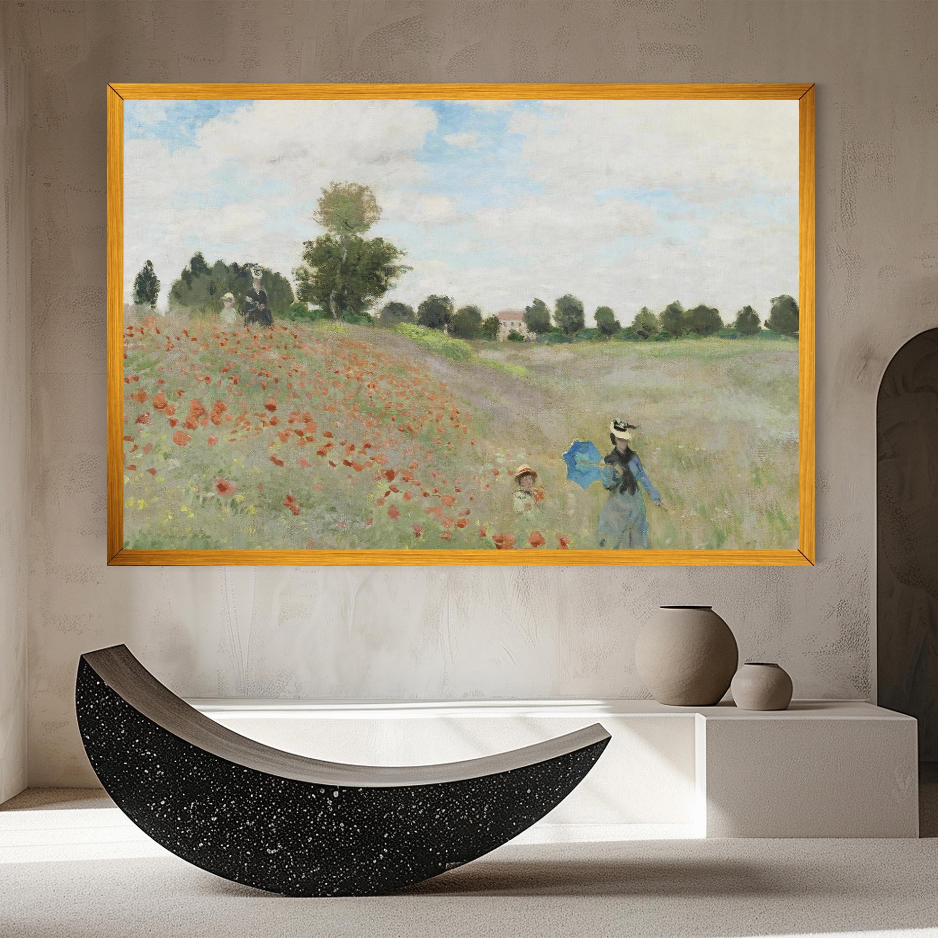 Leinwandbild Poppy Field Near Argenteuil mockup 8