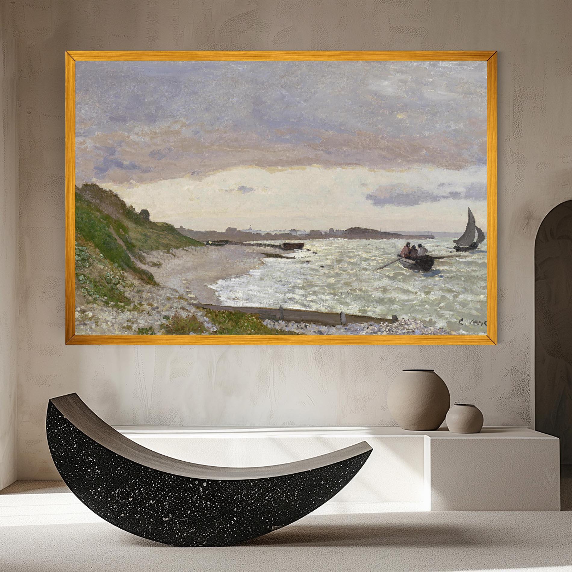Leinwandbild Seashore At Sainte Adresse mockup 8