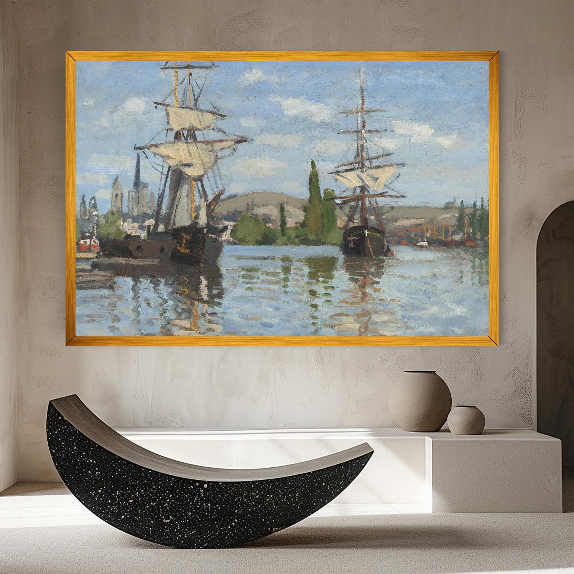 Leinwandbild Ships At Rouen mockup 8