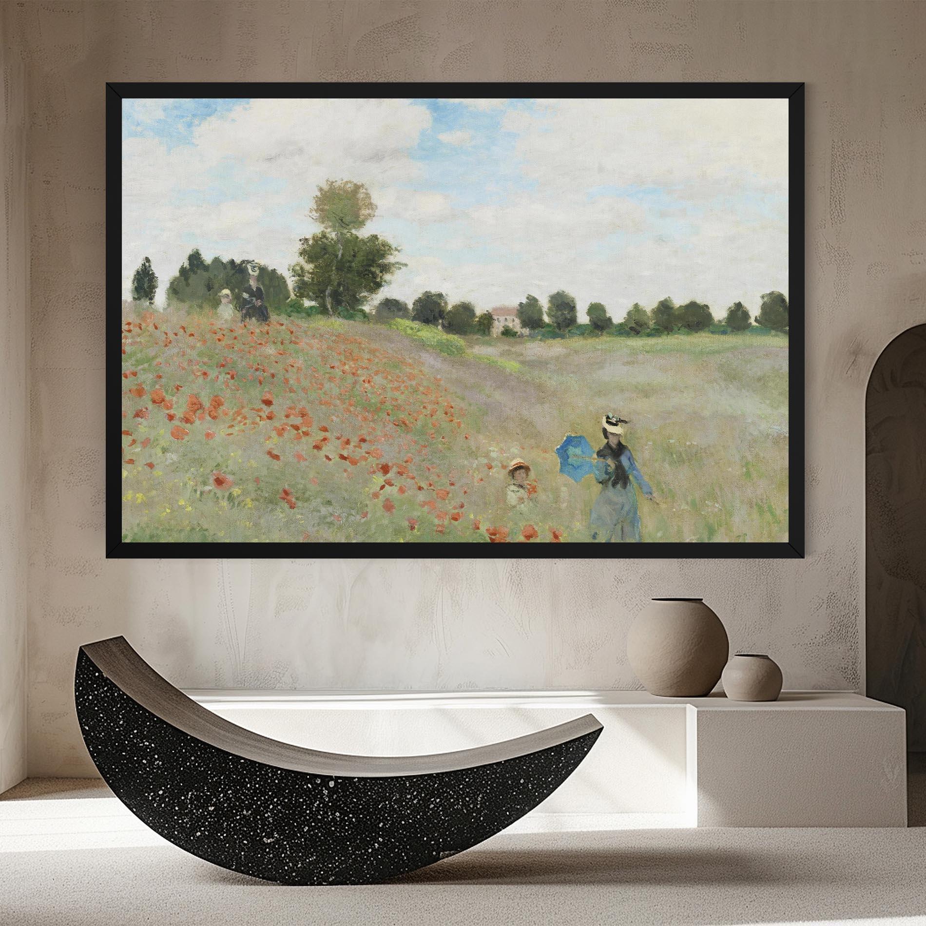 Leinwandbild Poppy Field Near Argenteuil mockup 8