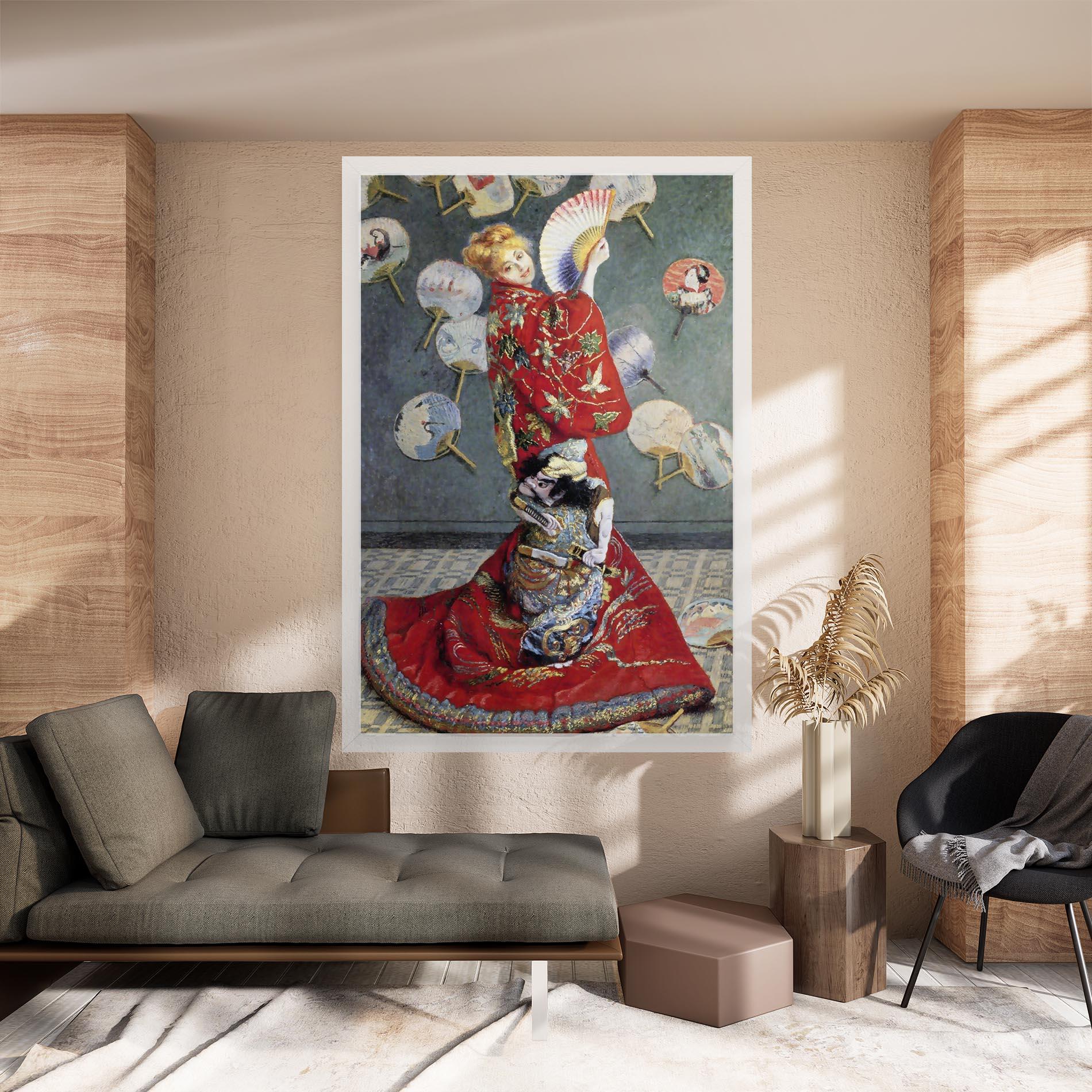 Leinwandbild Camille Monet In Japanese Costume mockup 8