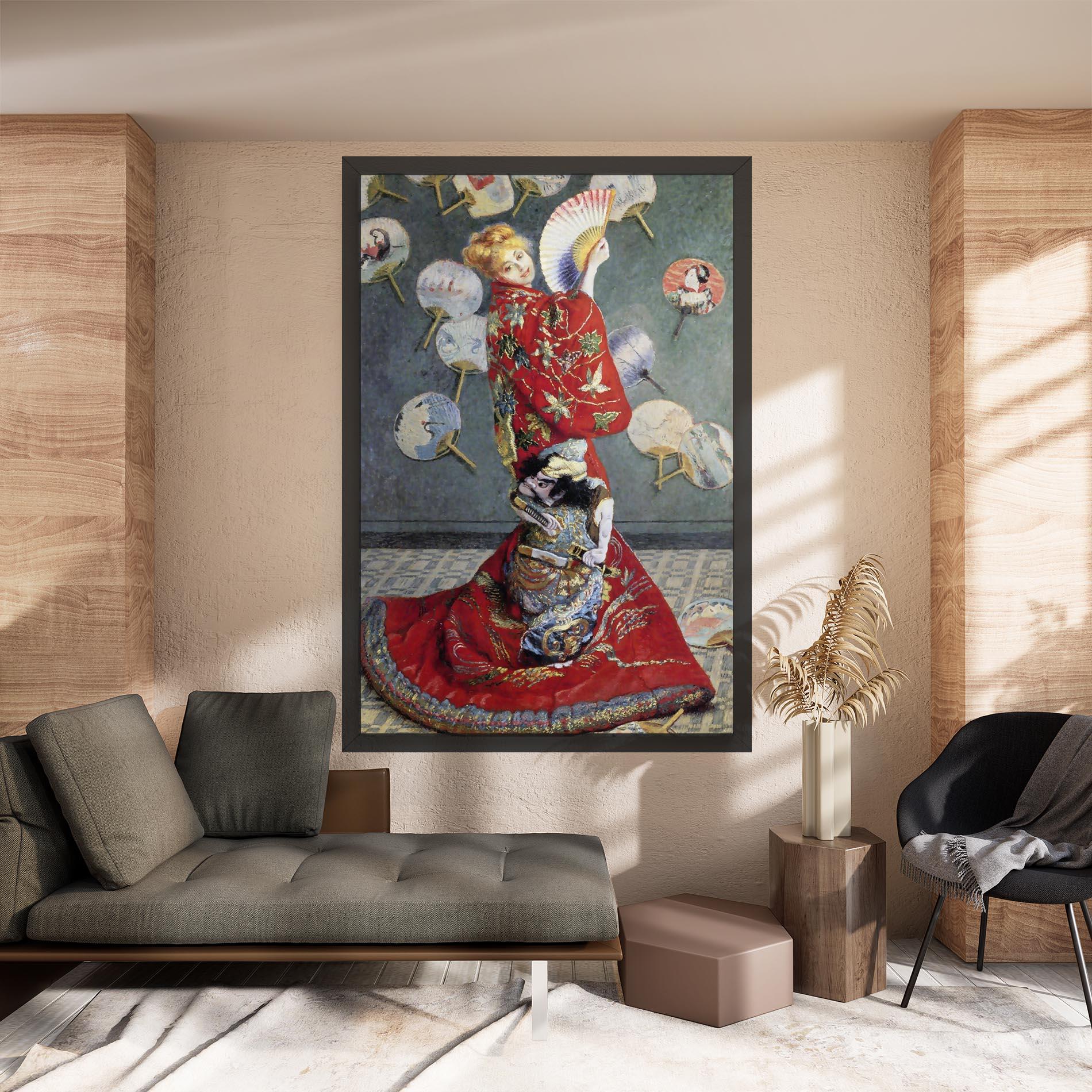 Leinwandbild Camille Monet In Japanese Costume mockup 8