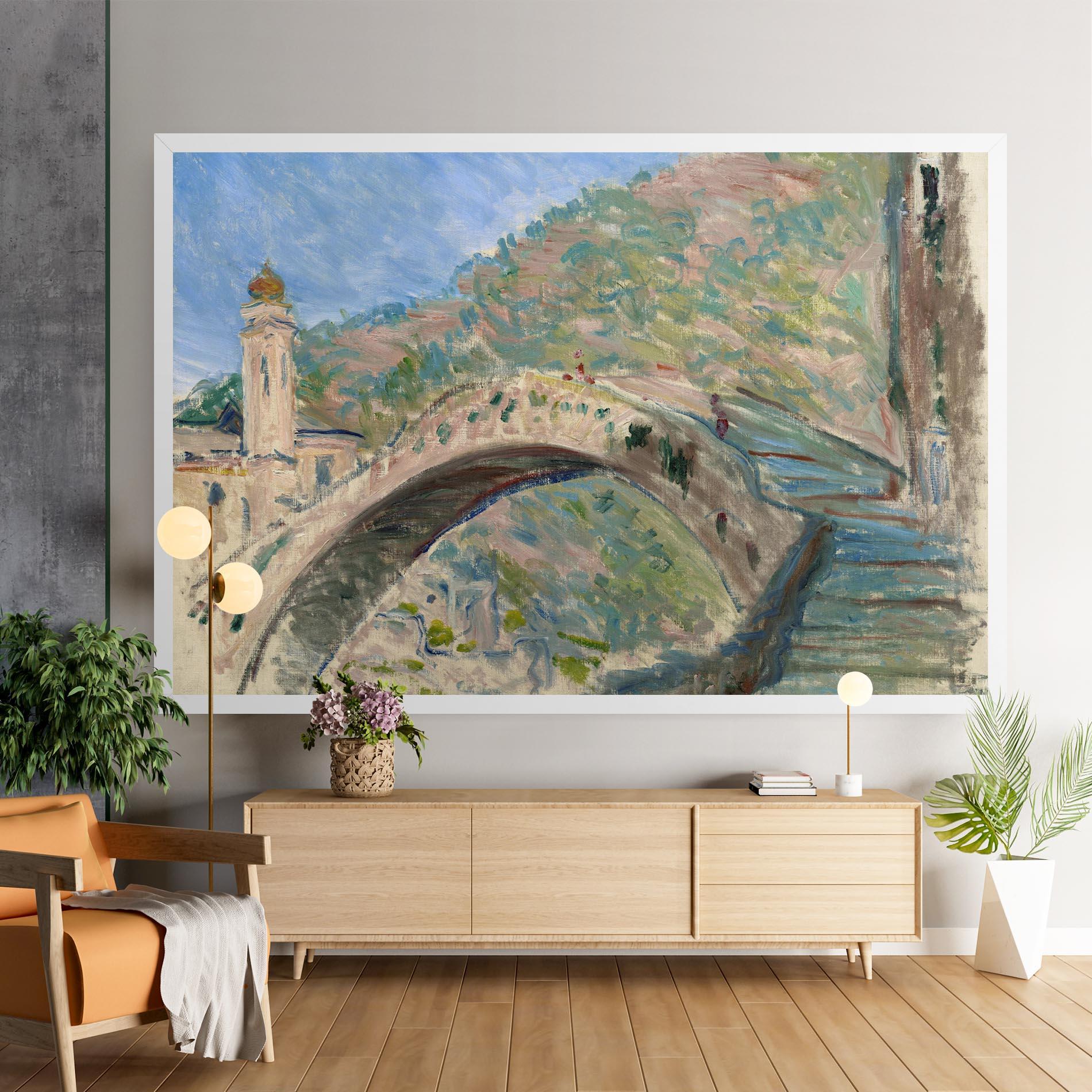 Leinwandbild Bridge At Dolceacqua mockup 9