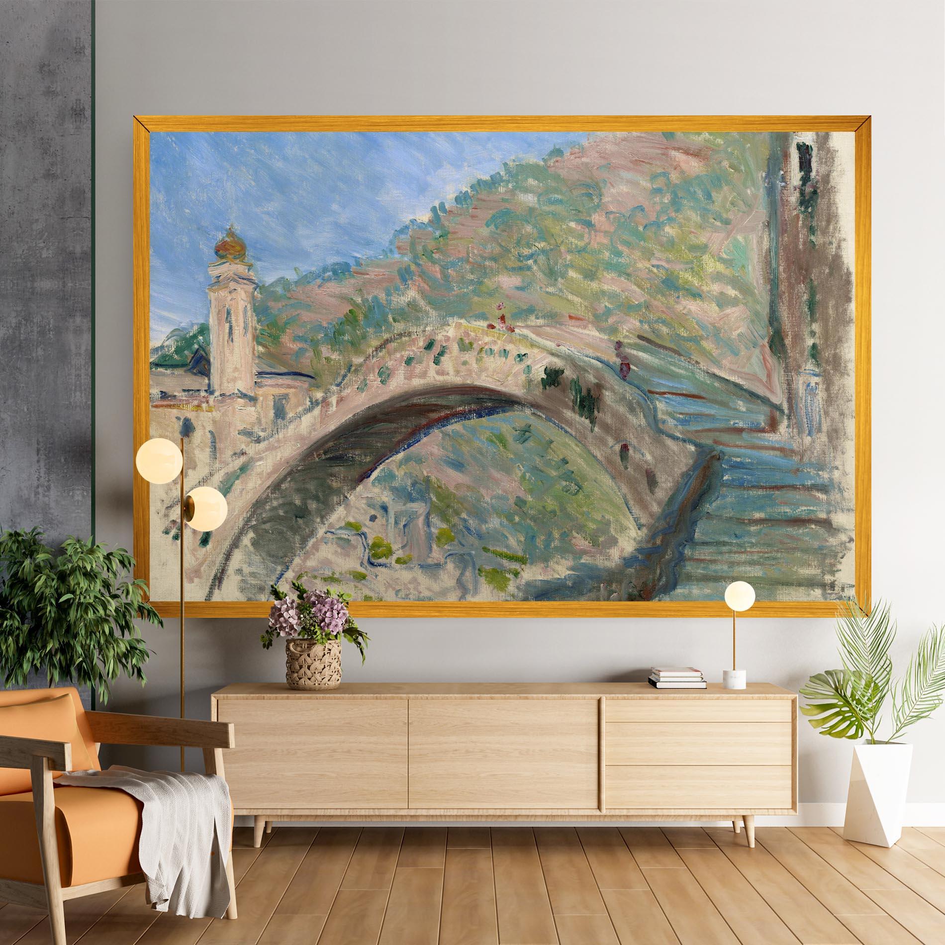 Leinwandbild Bridge At Dolceacqua mockup 9