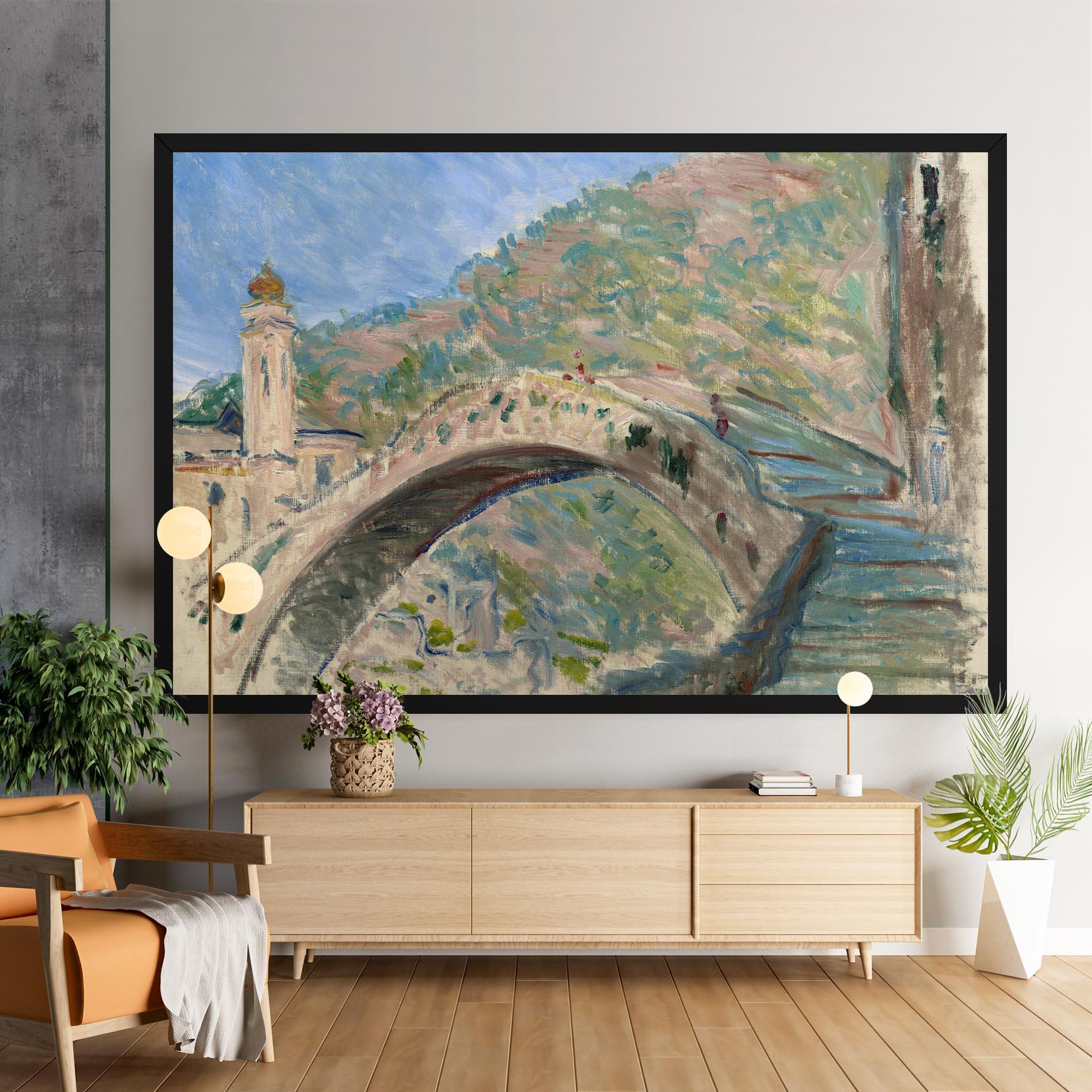 Leinwandbild Bridge At Dolceacqua mockup 9
