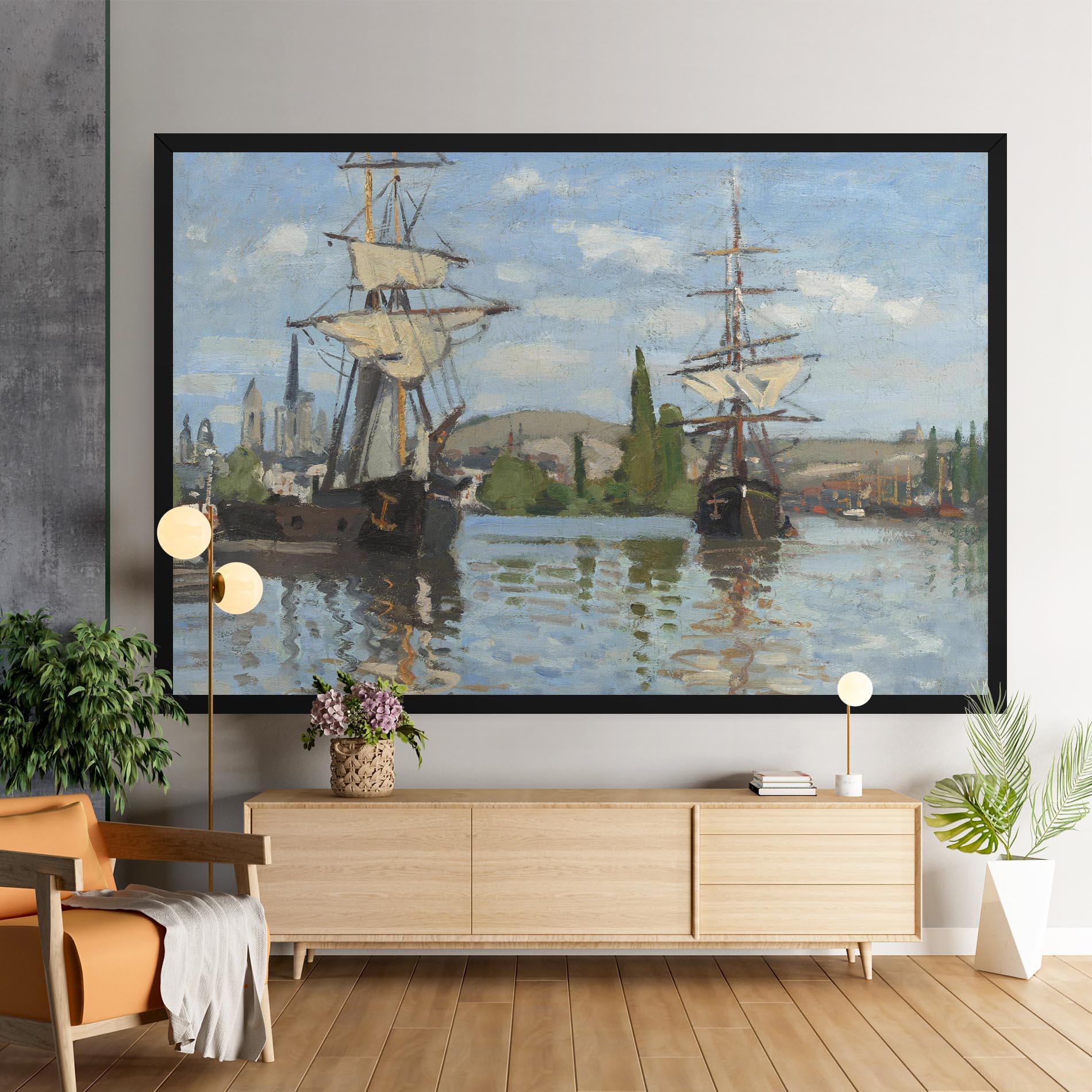 Leinwandbild Ships At Rouen mockup 9